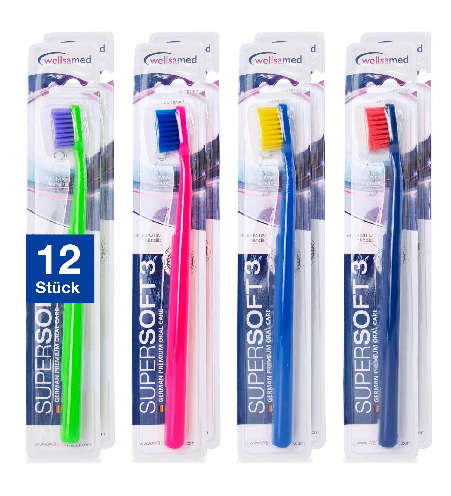 Wellsamed Value Pack: 12 Supersoft Manual Toothbrushes for Sensitive Teeth - Buy Internationally - Buy Online on GoSupps.com