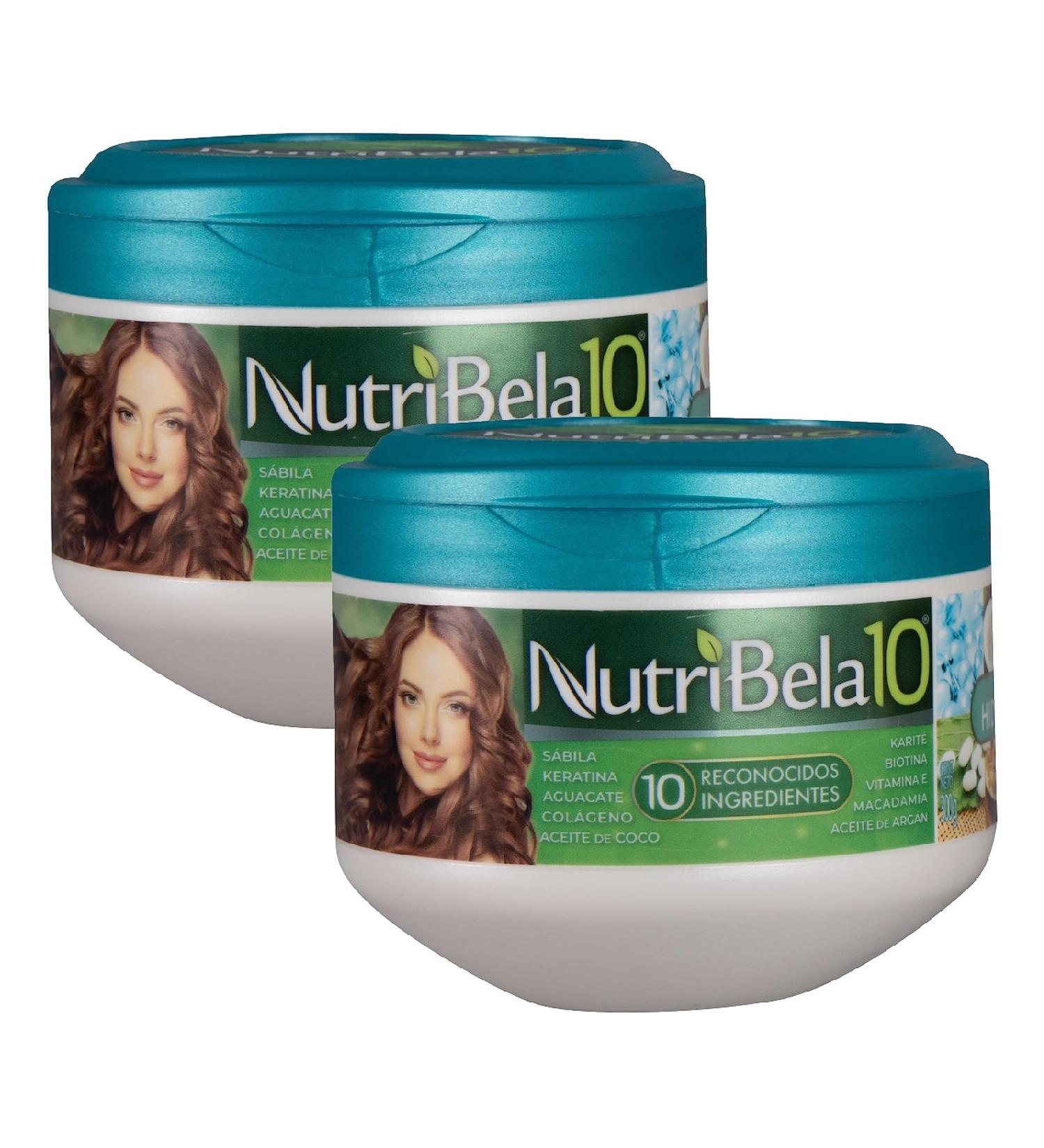 Nutribela Hydration Hair Mask & Deep Conditioner - 2 Pack for Damaged & Dry Hair with Avocado Argan Collagen Coconut Oil Keratin Aloe Vera Vitamin E & Shea Butter - Ideal for Curly & Frizzy Hair - Buy Online on GoSupps.com