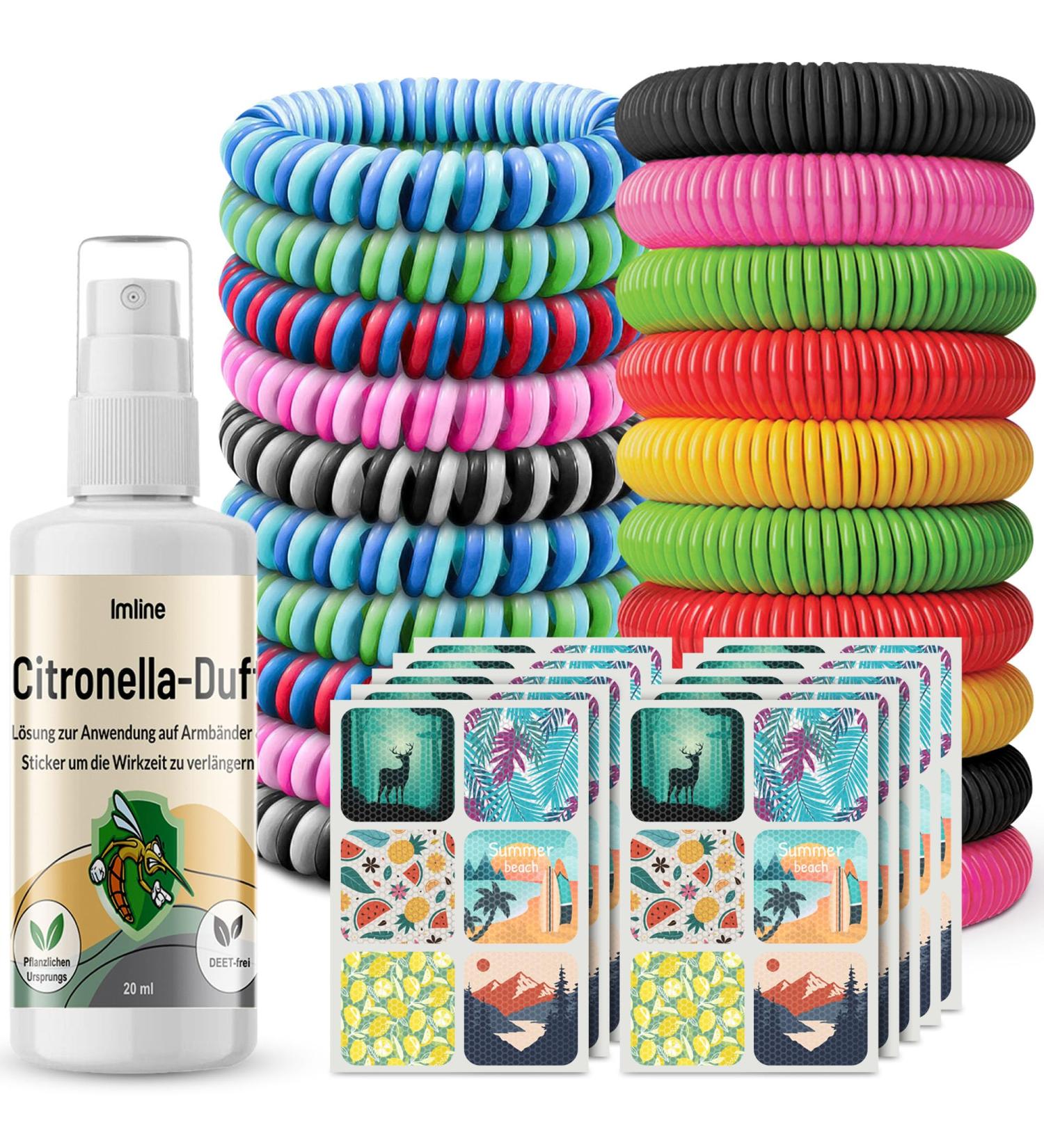 Ultimate Mosquito Protection Set: 20 Bracelets 90 Stickers & DEET-Free Spray - Reusable Mosquito Repellent Solutions - Buy Online on GoSupps.com