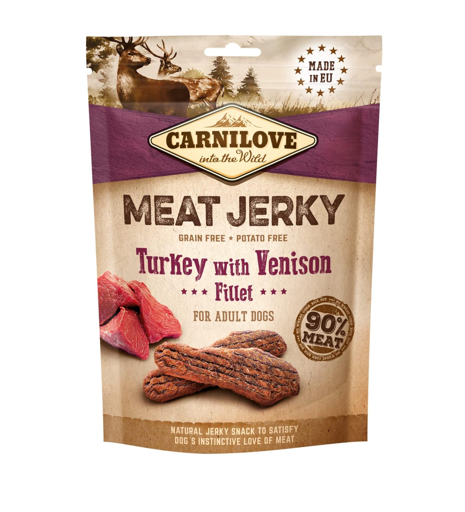 CARNILOVE JERKY VENISON AND TURKEY FILLETS 12 x 100 g