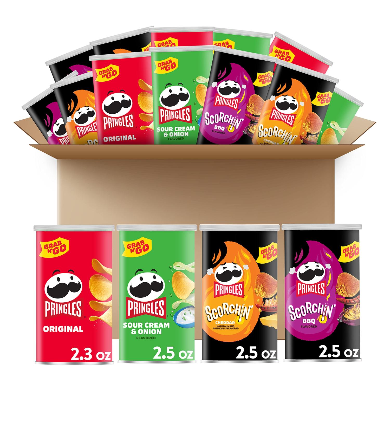 Pringles Potato Crisps Bulk Variety Pack - 16 Pack of 2.5 oz. - Perfect Office and Kids Snacks - Buy Online on GoSupps.com