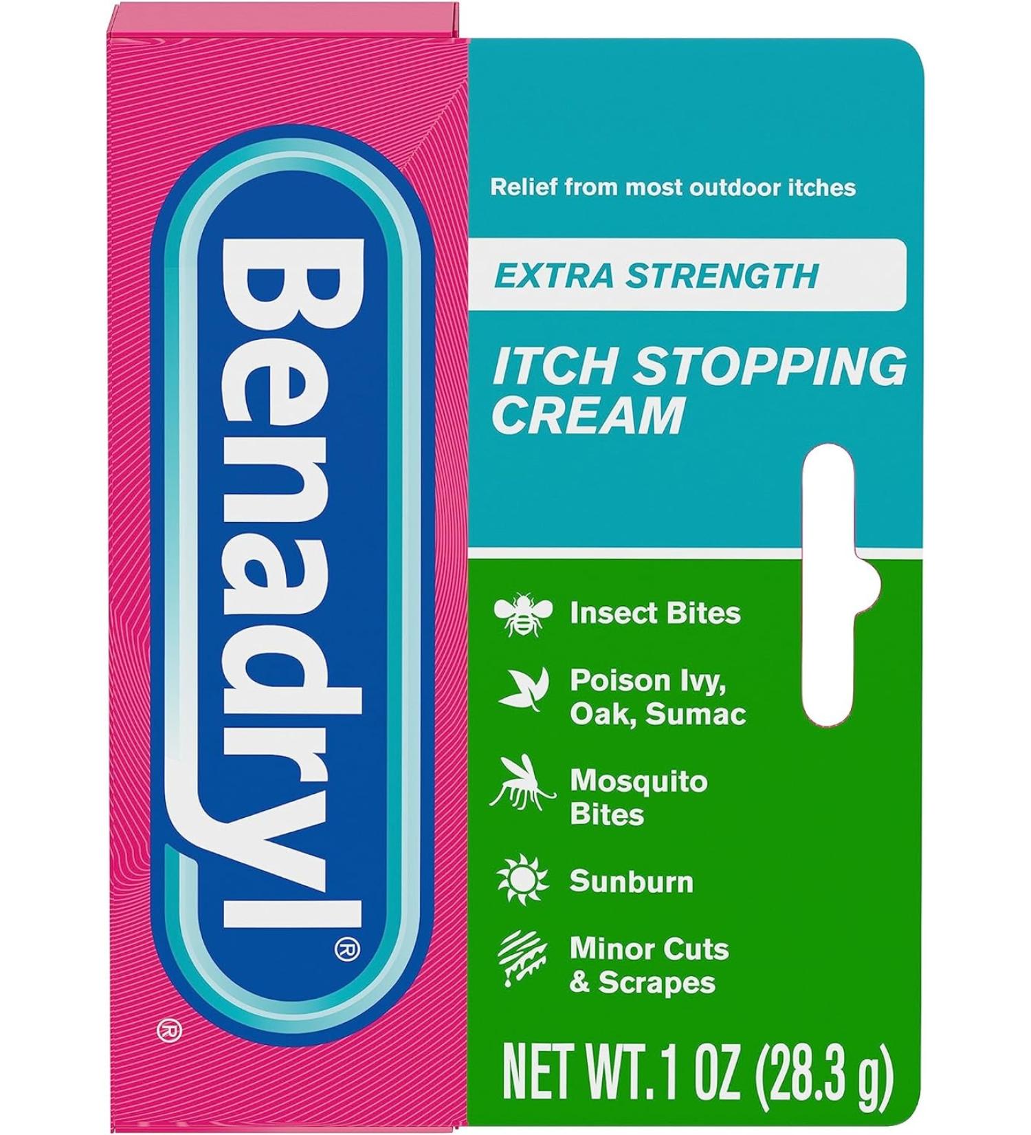 Benadryl Extra Strength Cream 1 OZ - Fast Relief for Itching and Rashes - Buy Online on GoSupps.com
