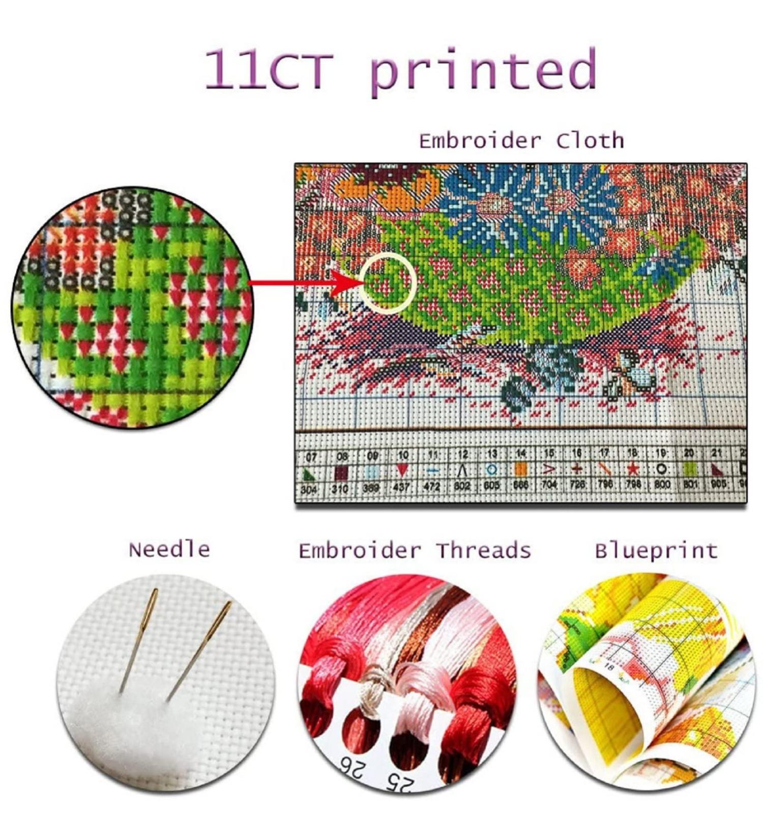 Redxing Stamped Cross Stitch Kit - Unicorn Design | Beginner Adults DIY Embroidery Starter Kit 11CT | Full Range of Patterns | 17.7 x 24 inch - Buy Online on GoSupps.com