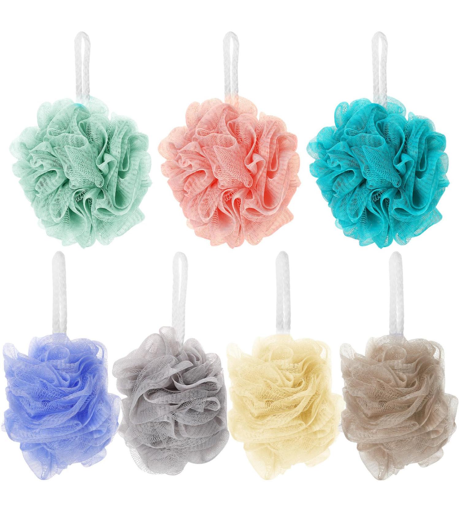 Buy Healvian 7pcs Shower Loofah Foaming Balls - Exfoliating Body Puff & Bath Scrubber for a Refreshing Clean - Perfect Travel Shower Accessory - Buy Online on GoSupps.com