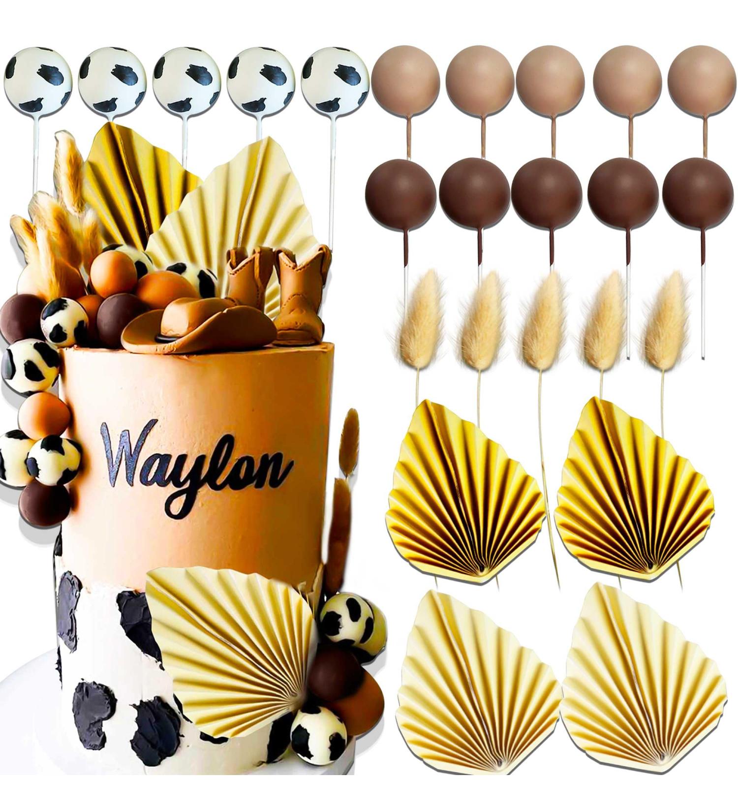 JeVenis 24 PCS Cowboy Cake Decoration Cow Cake Topper Baby Shower Cake Decoration Oh Baby Cake Topper Gender Reveal Cake Toppers Brown1 - Buy Online on GoSupps.com