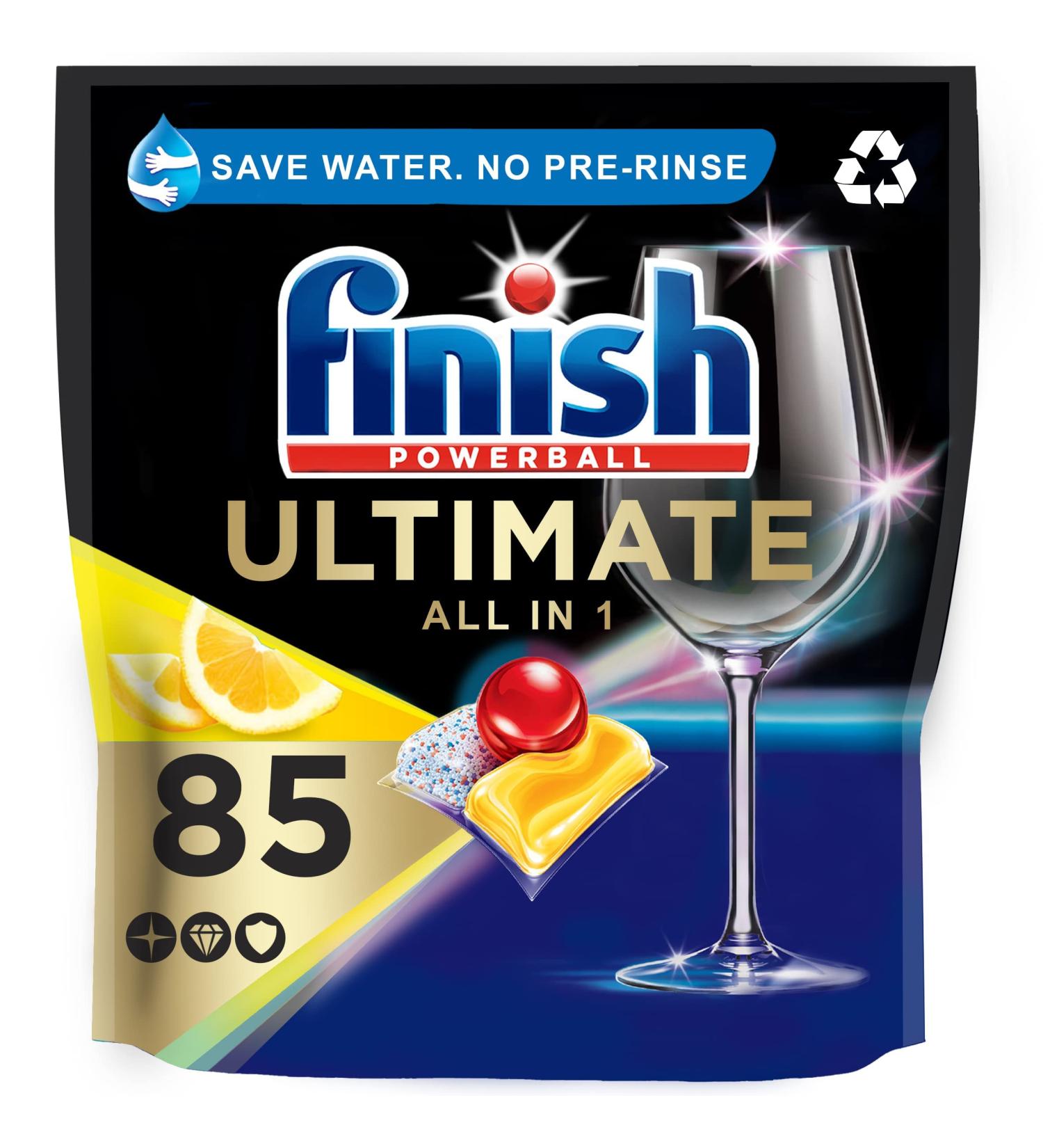 Finish Powerball Ultimate All-in-1 Dishwasher Tablets 85 Tablets - Pack of 1 - Buy Online on GoSupps.com
