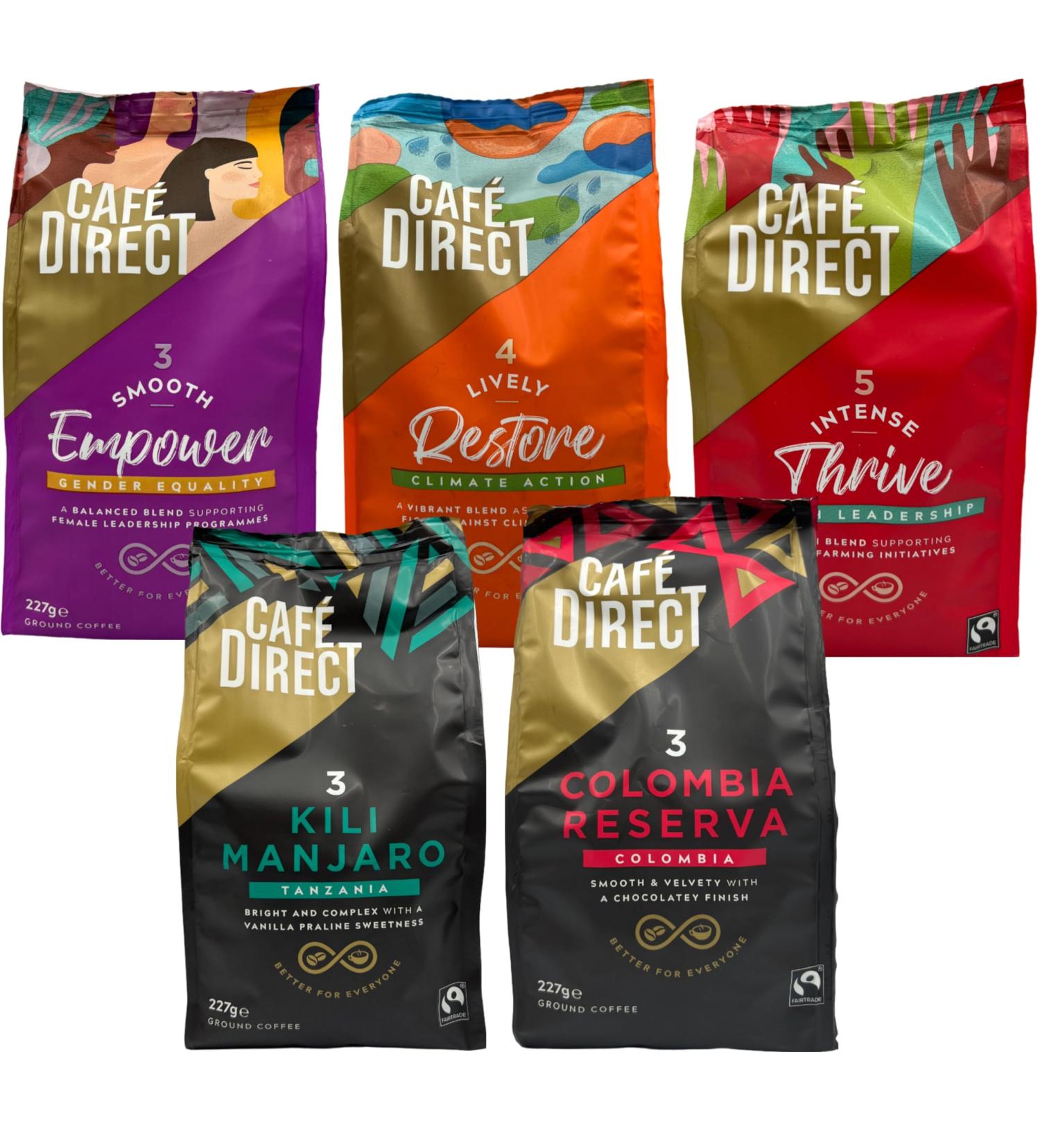 Cafe Direct Coffee Pick N Mix - Create Custom Coffee Combo with 4+ Flavours | Smooth Roast Intense Roast Lively Roast Kilimanjaro | 2 Pack (227g) - Perfect Coffee Gift Set for Coffee Lovers 227 g (Pack of 2) - Buy Online on GoSupps.com