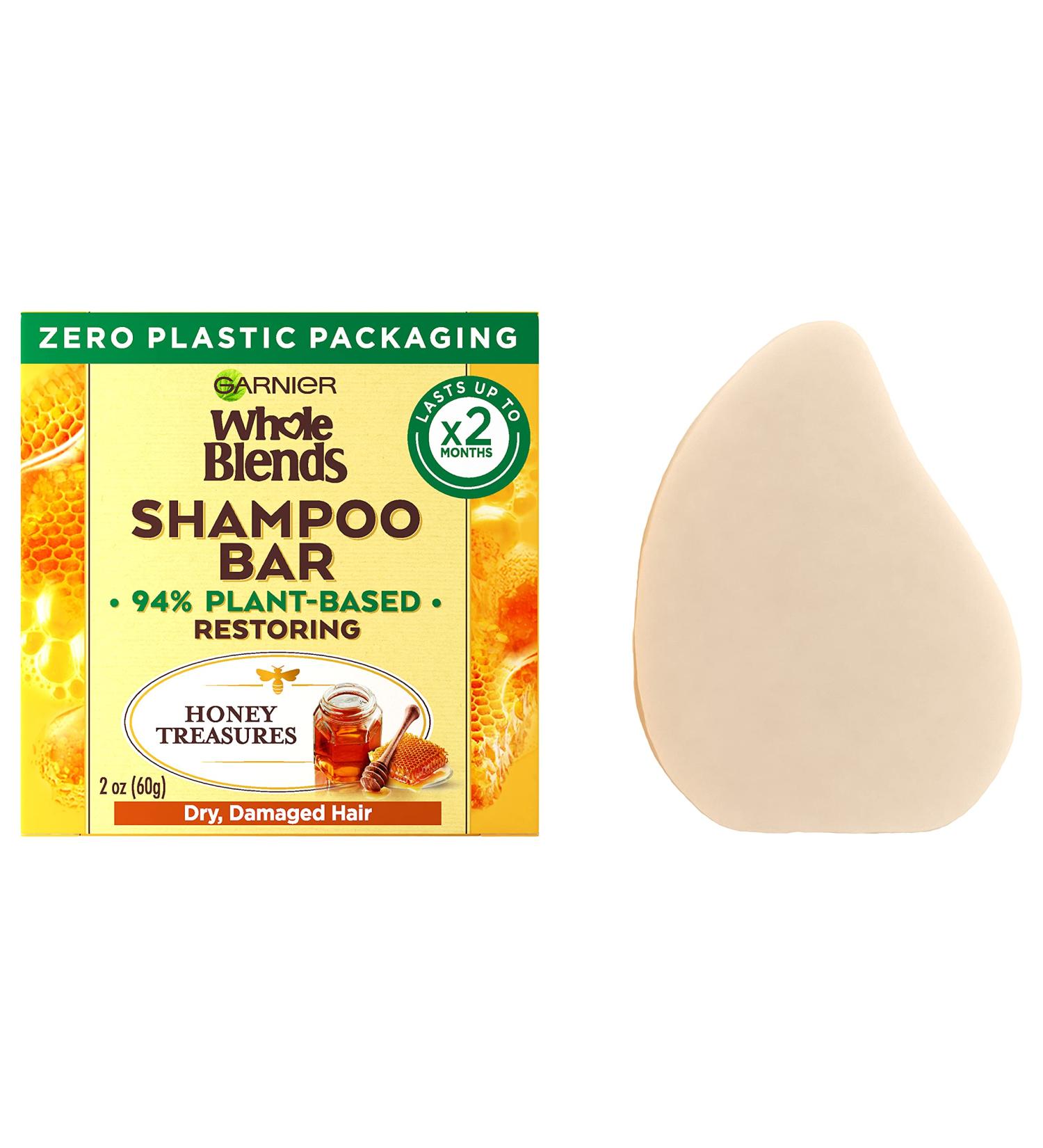 Garnier Whole Blends Honey Treasures Restoring Shampoo Bar for Dry Damaged Hair - 2 Oz Bar, 1 Count - Buy Online on GoSupps.com