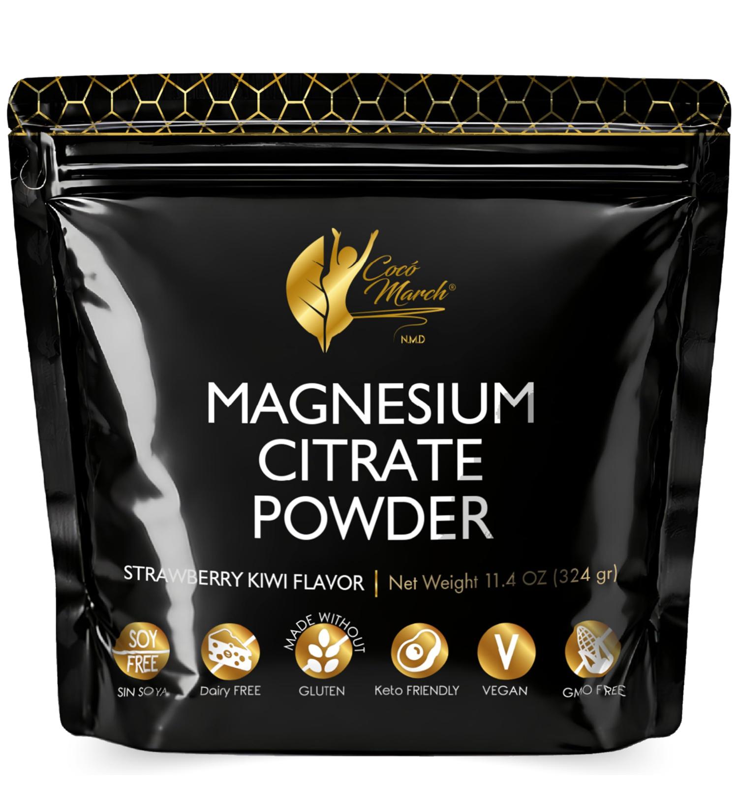Coc March N.M.D Magnesium Citrate Powder Magnesium Supplement for Sleep & Relaxation, Digestive & Brain Support Strawberry Flavor, Vegan, Gluten Free, Keto Friendly & Non-GMO 45 Day Supply - Buy Online on GoSupps.com