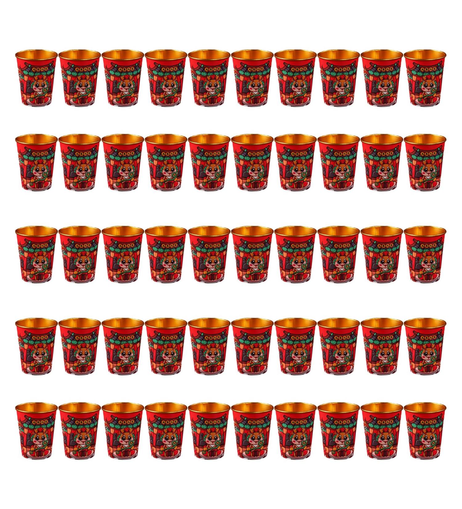Set of 50 Paper Drinking Cups Dragon Theme Paper Beverage Cups Throwaway Paper Cups Suitable for Party and Gatherings - Buy Online on GoSupps.com