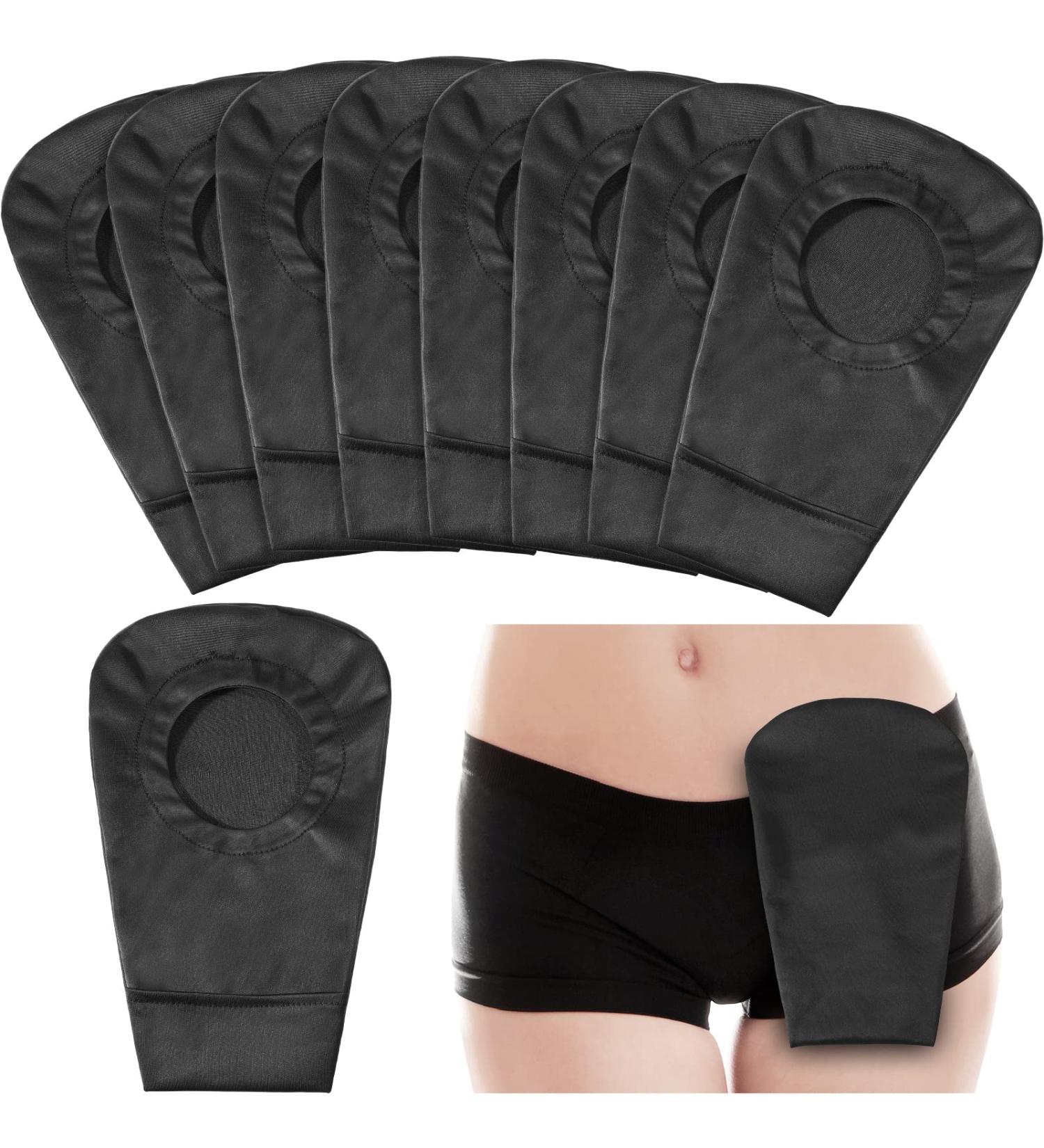 8 Pcs Black Ostomy Bag Cover - Odor Control, Stretchy & Washable Colostomy Bag Covers for Men & Women - Buy Online on GoSupps.com