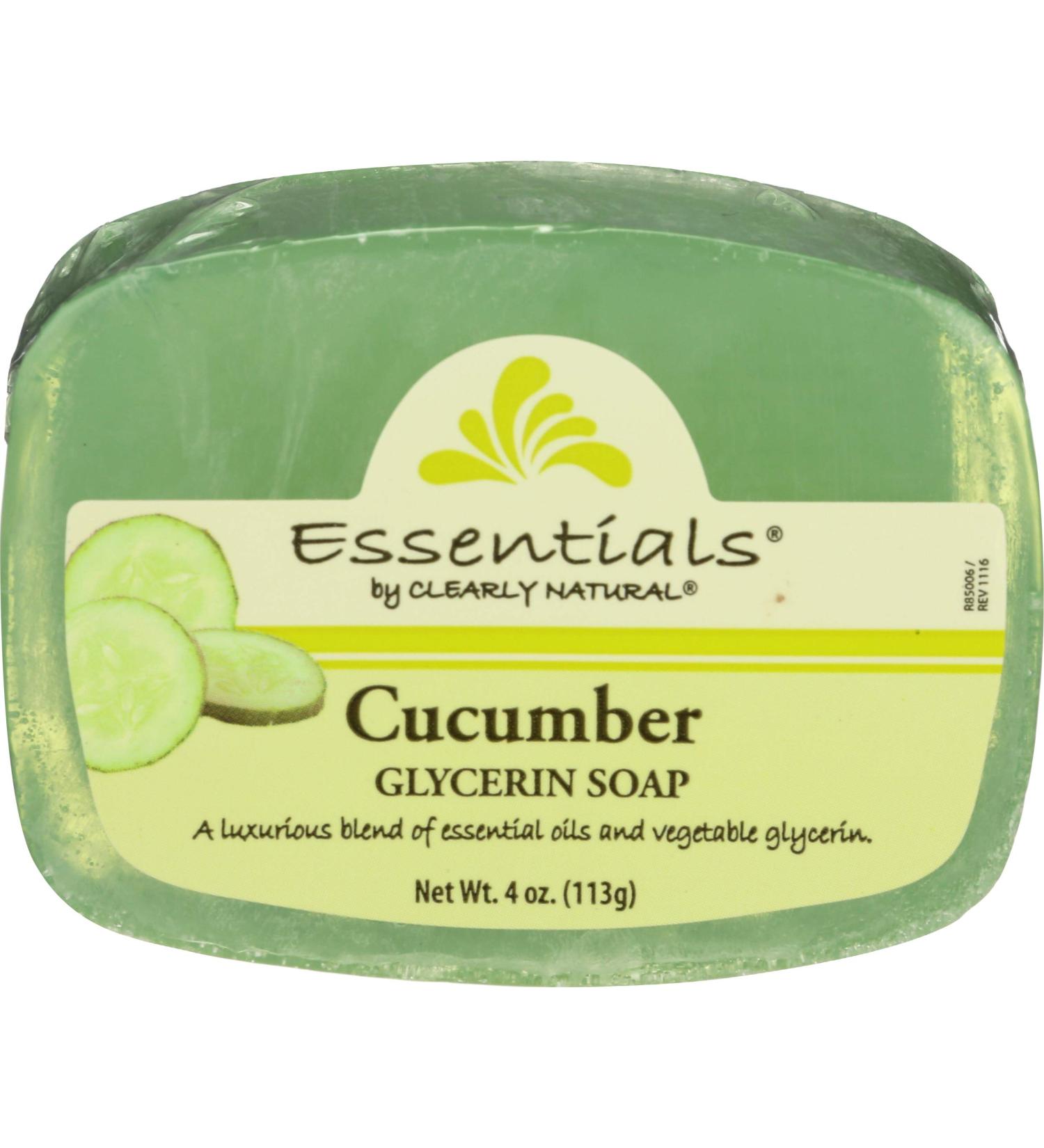 Clearly Natural Glycerine Cucumber Bar Soap - 4 oz - Buy Online on GoSupps.com