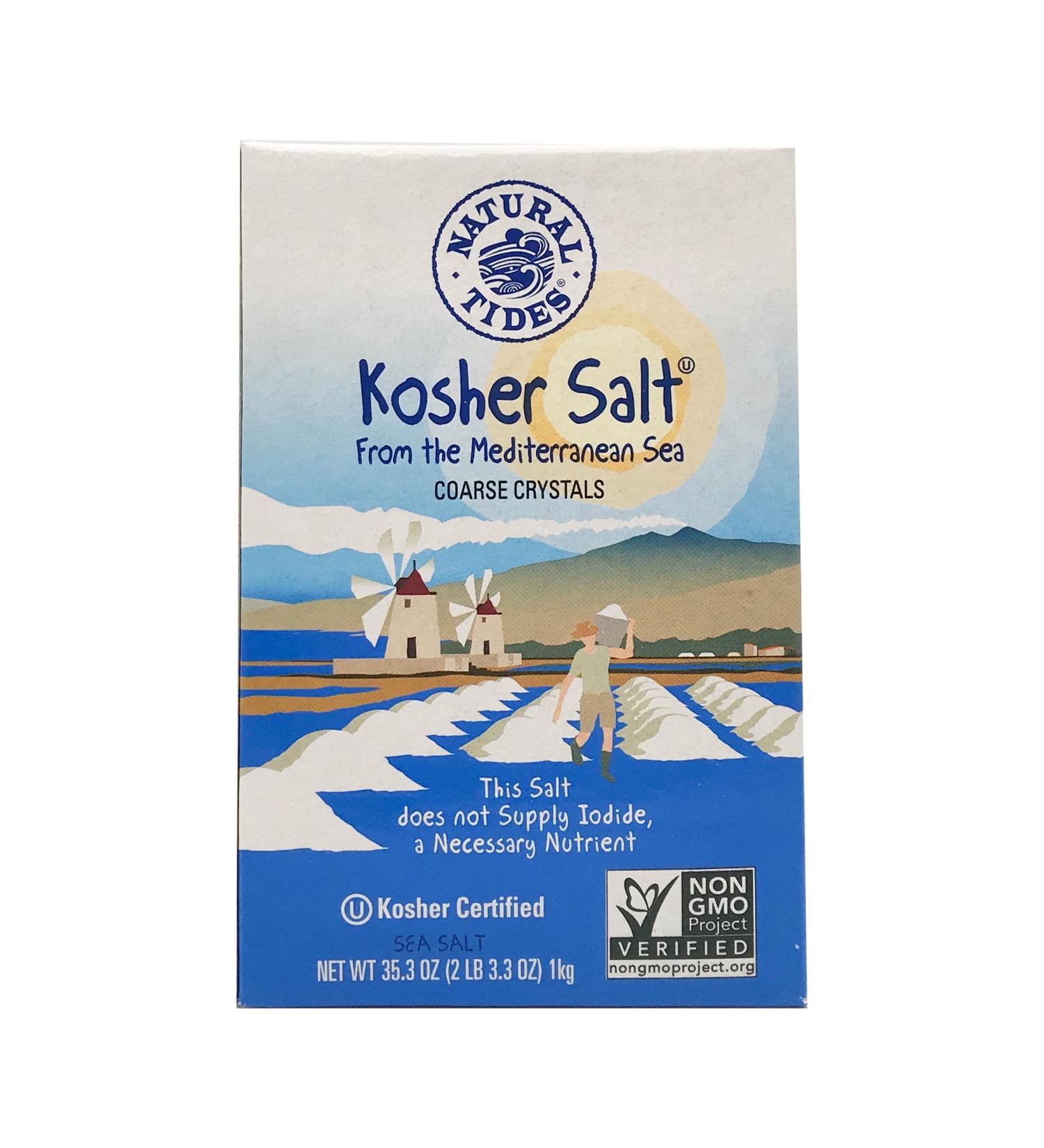 Natural Tides Mediterranean Kosher Salt Coarse Crystals 2.2lb - Premium Quality - Buy Online on GoSupps.com