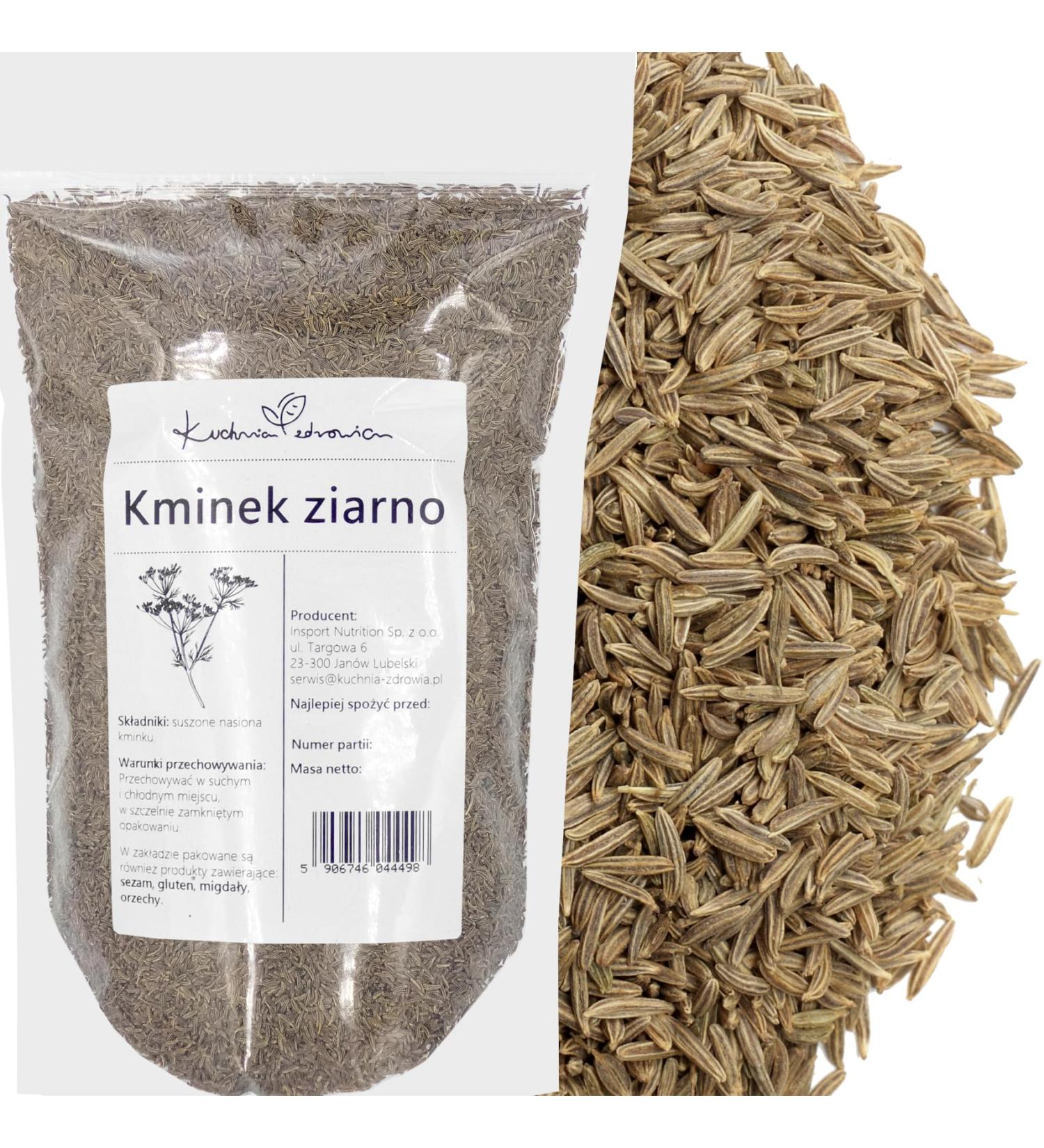 Kuchnia Zdrowia - Cumin seeds - Aromatic - Dried - No preservatives - Leak proof packaging with zip - Doypack: (250 grams) - Buy Online on GoSupps.com