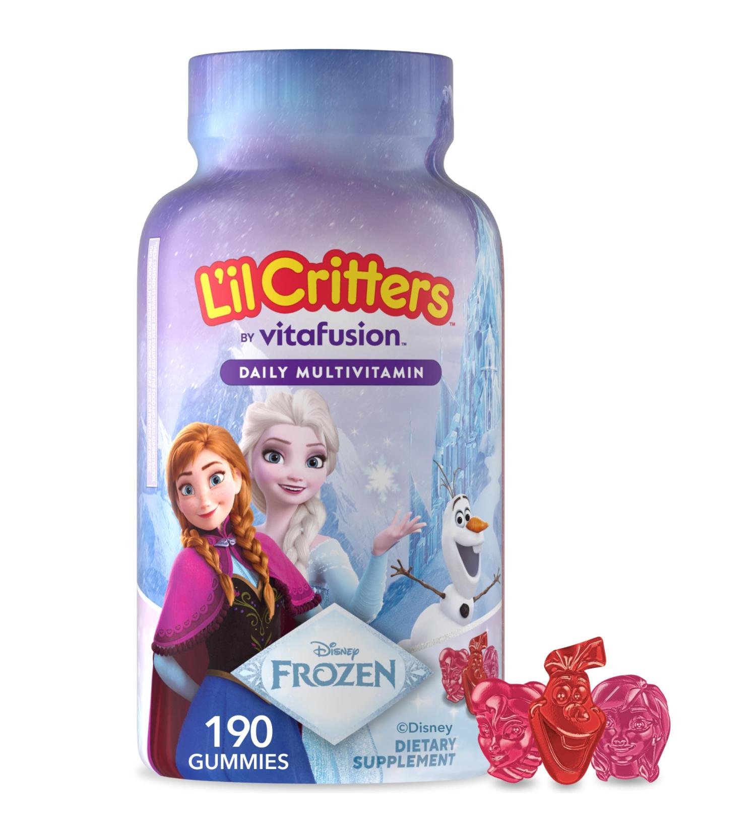 L'il Critters Frozen Daily Kids Multivitamin Gummies Assorted Berry Flavors for Ages 2+ Toddlers and Kids, Disney Multivitamin Gummies with 11 Essential Nutrients, 95-190 Day Supply, 190 ct - Buy Online on GoSupps.com