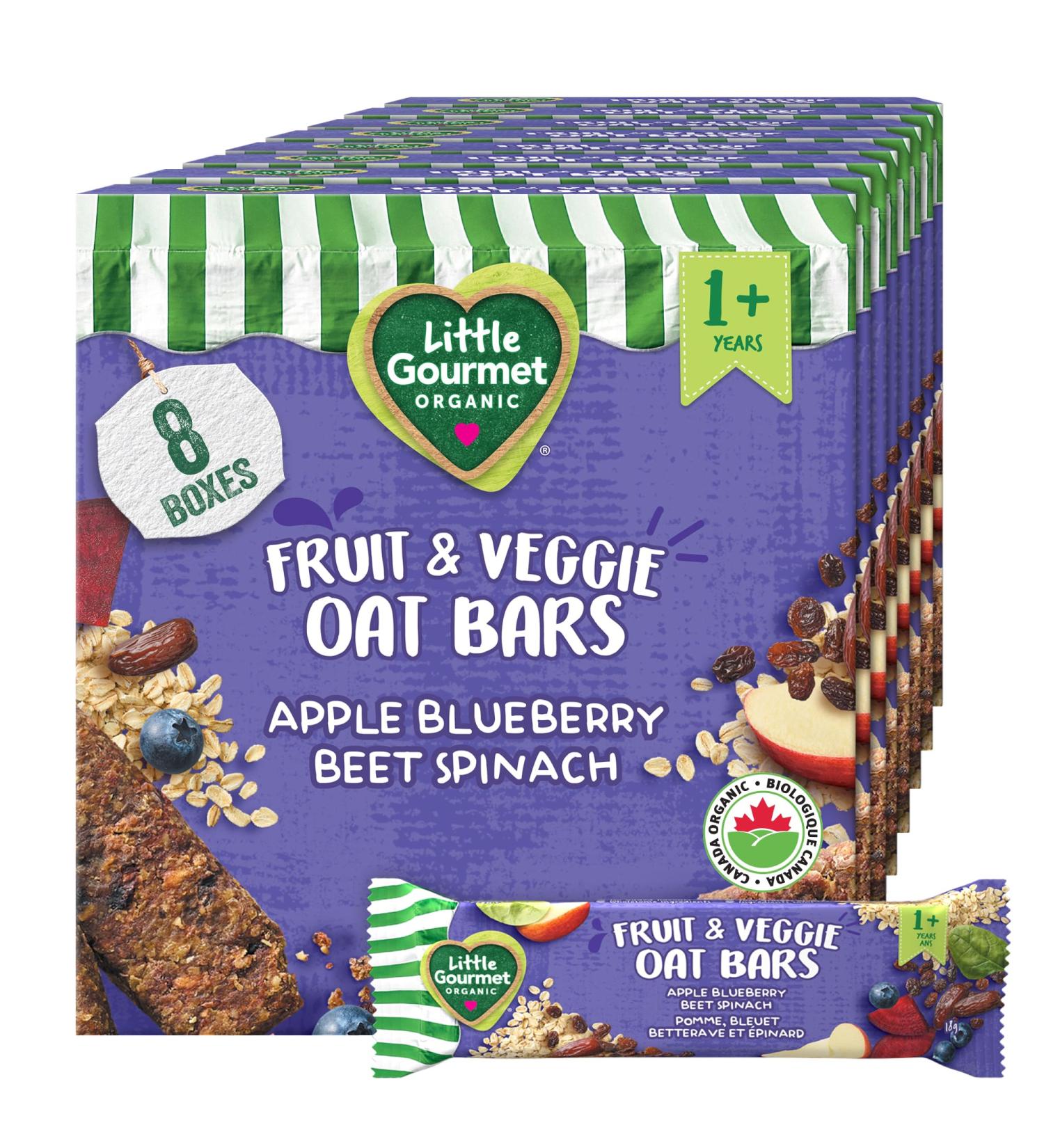 Baby Gourmet Organic Fruit & Veggie Bar - Apple Blueberry Beet & Spinach - No Artificial Flavours Non-GMO Gluten-Free 5 x 18g - Pack of 8 Apple Blueberry Beet Bar - Buy Online on GoSupps.com