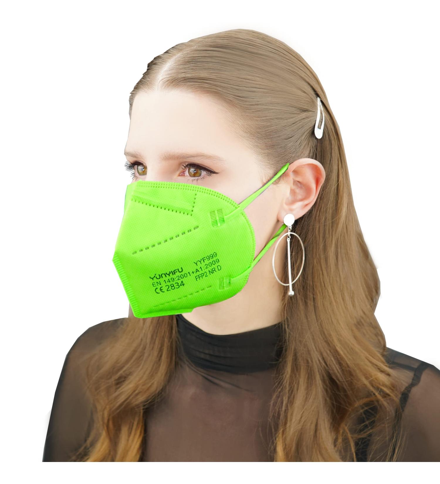 ProMedicalCare FFP2 Colored Face Masks - Light Green Individually Packed 10-Pack | Buy Internationally - Buy Online on GoSupps.com