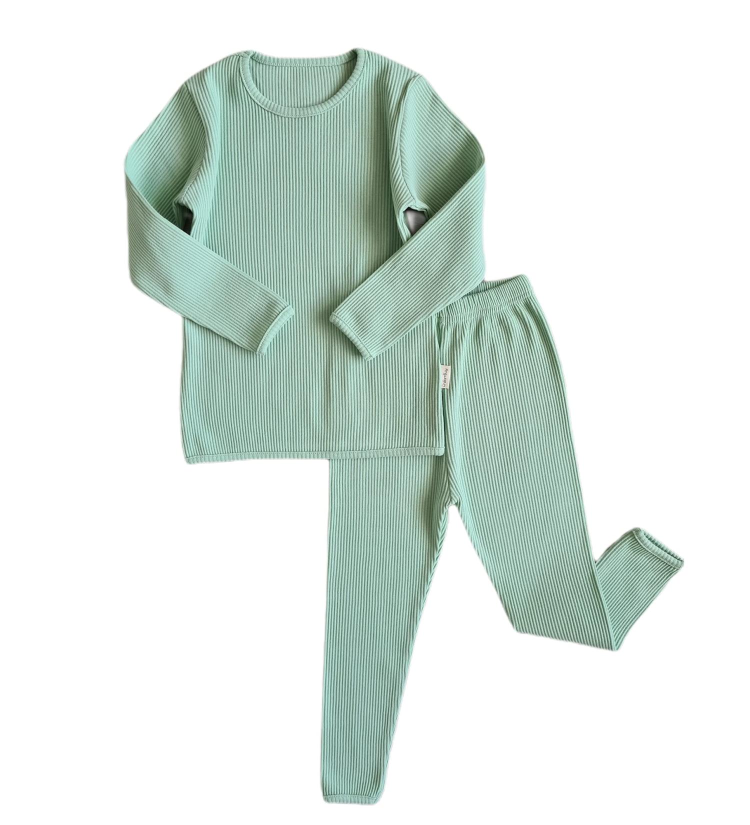 DreamBuy Ribbed Pyjama in Seafoam | Unisex Boys & Girls 6-7 Years | Loungewear for Women & Men | Baby Clothes - Buy Online on GoSupps.com