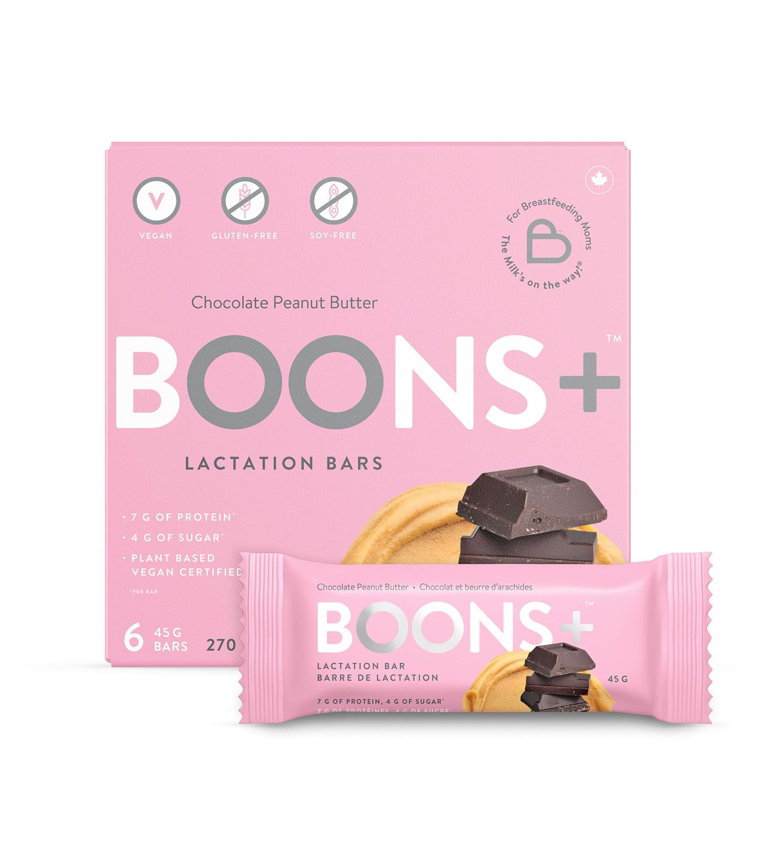 BOOBY BOONS BARS High Protein Peanut Butter and Chocolate Plant Based. (6x45g Bars per Box). - Buy Online on GoSupps.com