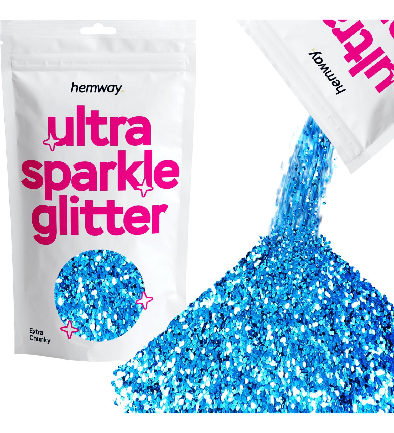 Buy Hemway Ultra-Shine Ocean Blue Extra Chunky Glitter 100g - Perfect for Crafting & Decorating | International Shipping Available - Buy Online on GoSupps.com
