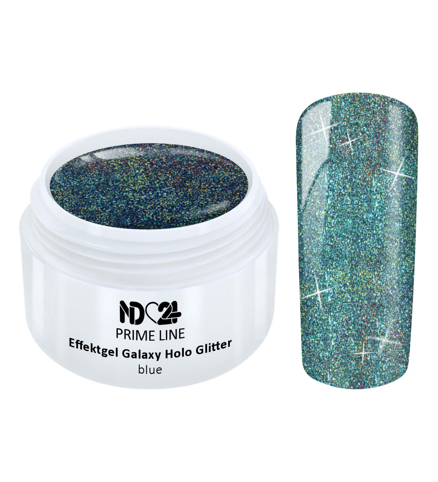 Prime Line - Uv Led Effect Gel Galaxy Holo Glitter BlueBlue - Made in Germany - 5ml