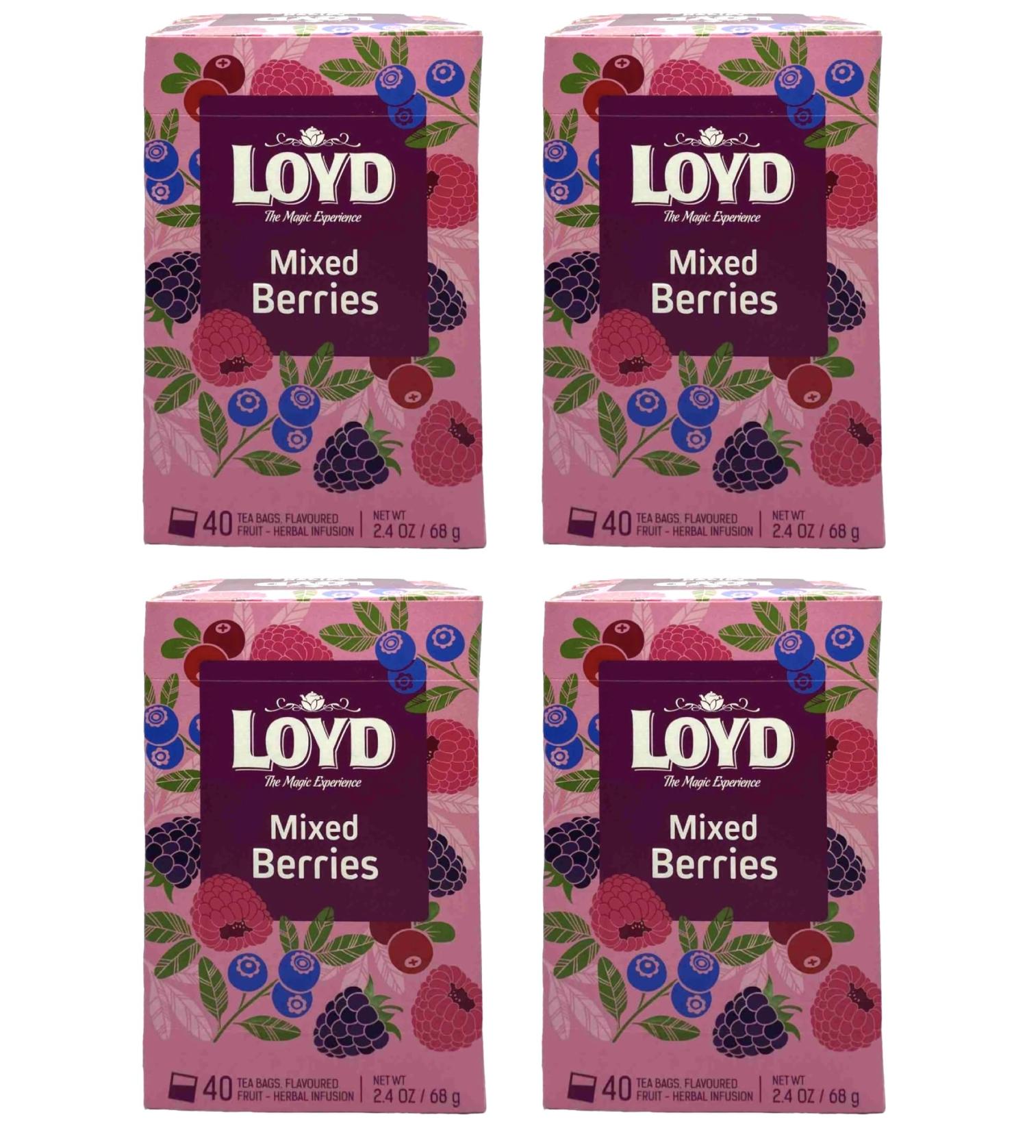 Loyd Tea 40 Teabag X4 Mixed Berries Flavour 160 Total Fruit Tea Drink Home Office Work - Buy Online on GoSupps.com