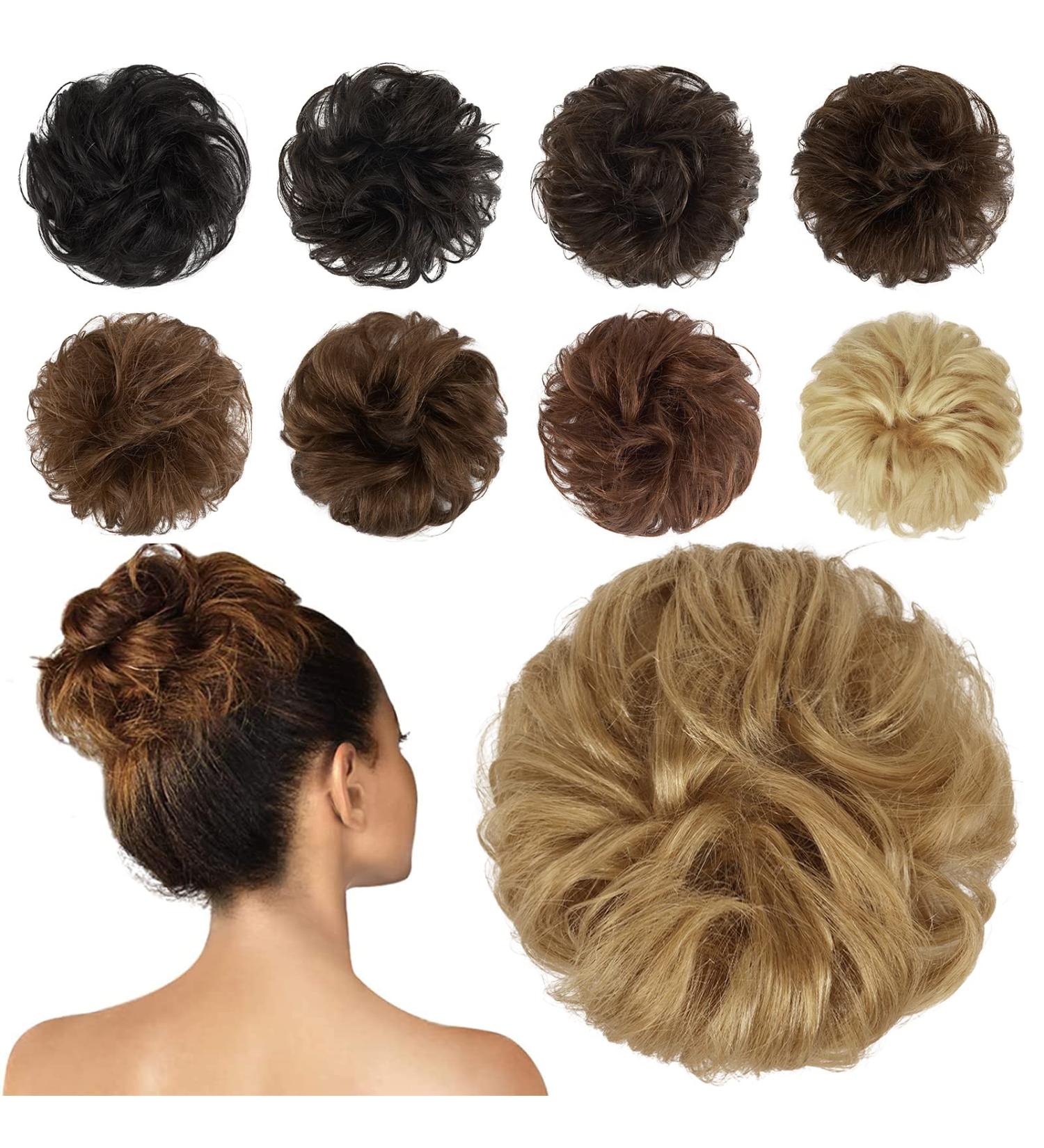 Feshfen 100% Real Hair Hair Tie - Wavy Curly Hair Extensions for Women & Girls | Honeyblond 18# Dark Ginger Blonde - Buy Online on GoSupps.com