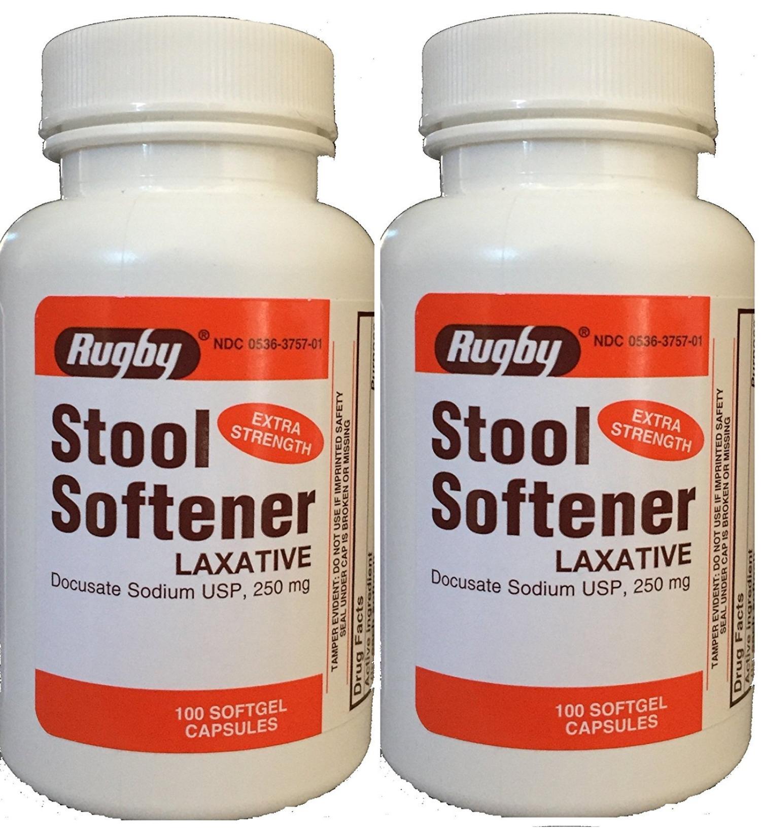Docusate Sodium 250mg Softgels - Gentle & Reliable Relief from Constipation - 100 Softgels x 2 Bottles (200 Softgels Total) - Buy Online on GoSupps.com