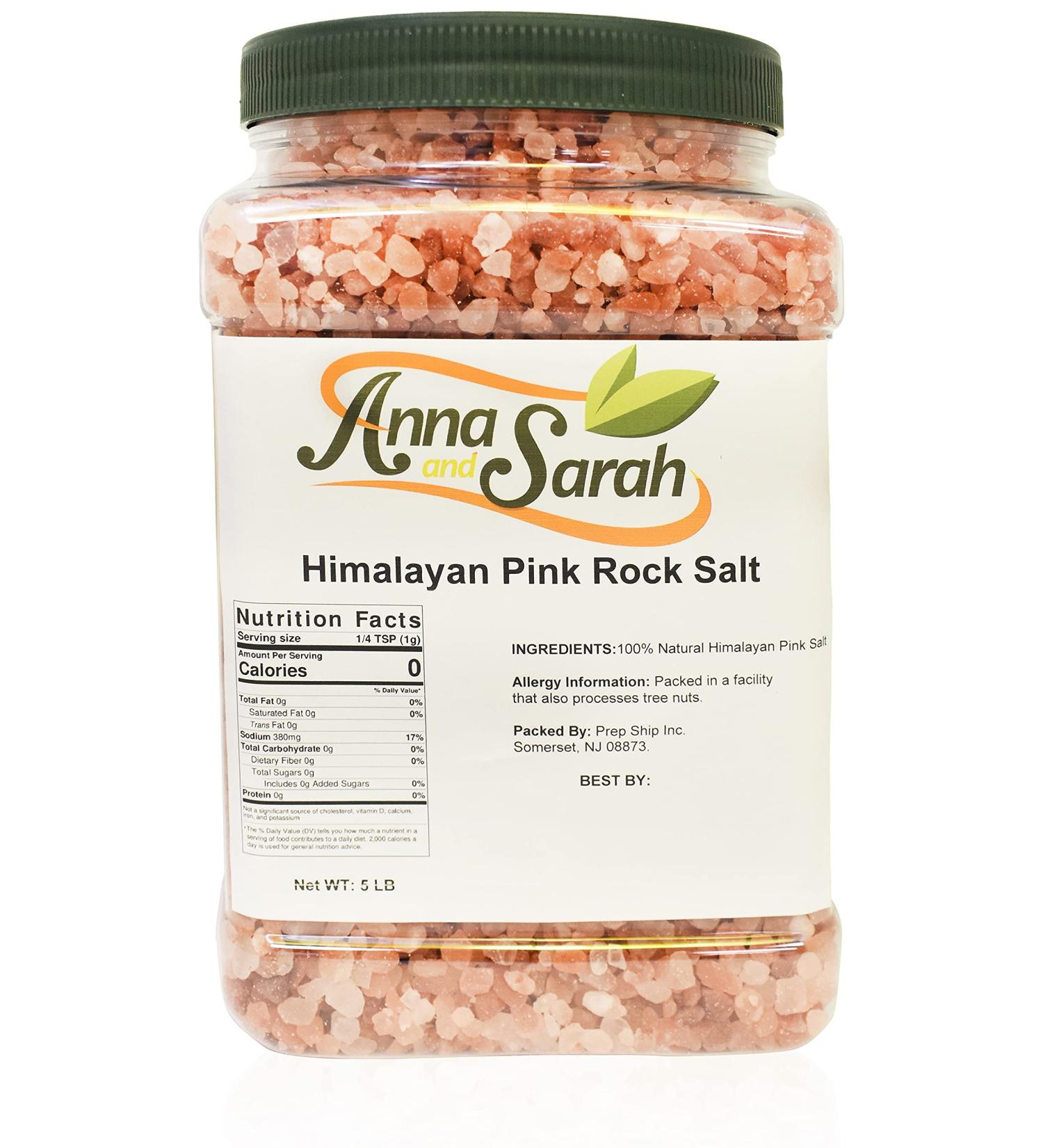Anna and Sarah Himalayan Pink Rock Salt 5 Lbs - Premium Quality in Jar - Buy Online on GoSupps.com