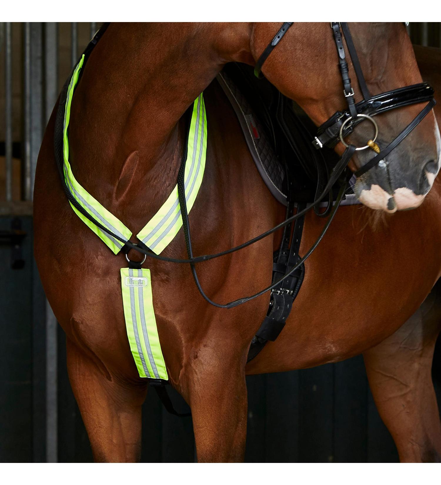 Masta Hi Vis Breast Plate for Horses | Equestrian High Visibility Reflective Waterproof Fully Adjustable Breastplate | Hi Viz Soft Durable & Elastic 600D Fabric | Yellow Size FULL FULL Yellow - Buy Online on GoSupps.com