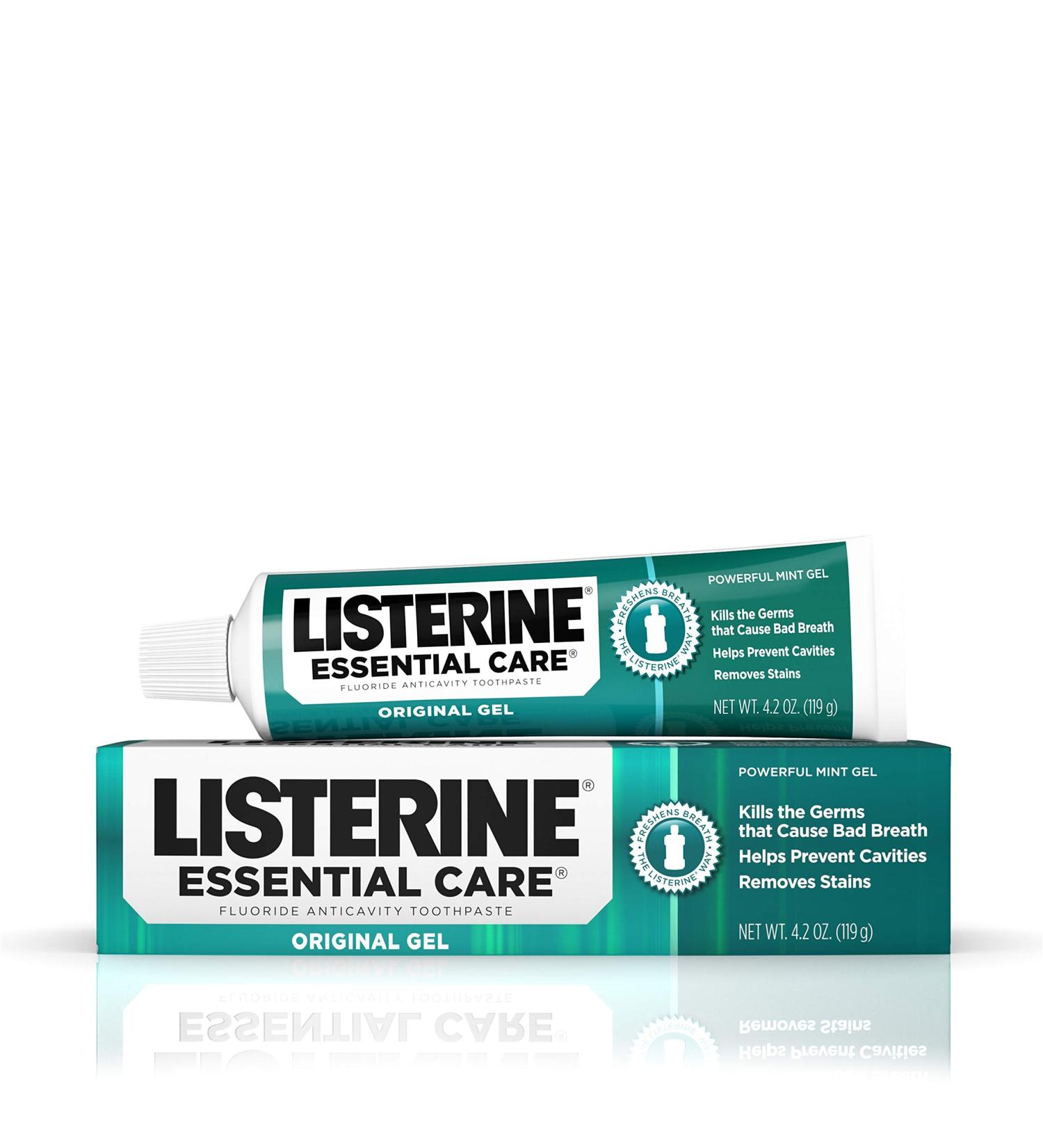 Listerine Essential Care Toothpaste - Powerful Mint Gel for Anti Plaque Gingivitis & Cavities - 125 ml - International Shipping Available - Buy Online on GoSupps.com