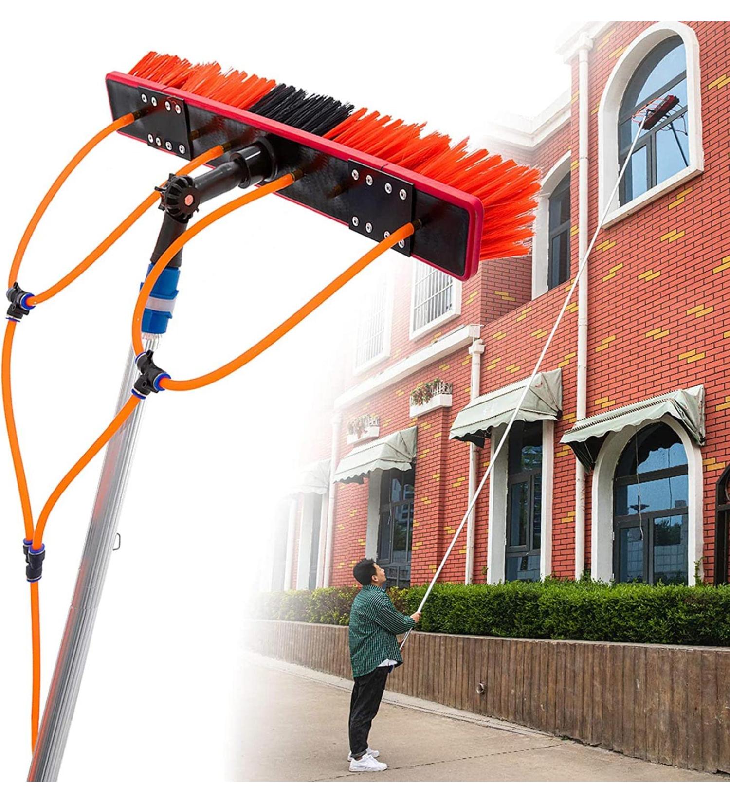 Window Cleaning Pole Water Fed Telescopic Brush Extendable Cleaner Conservatory Roof Suitable for Photovoltaic Panel Cleaning Trucks-12m/ 40ft Roof Cleaning Tools Window Cleaner Kit 35cm Brush Head 9M/30FT - Buy Online on GoSupps.com