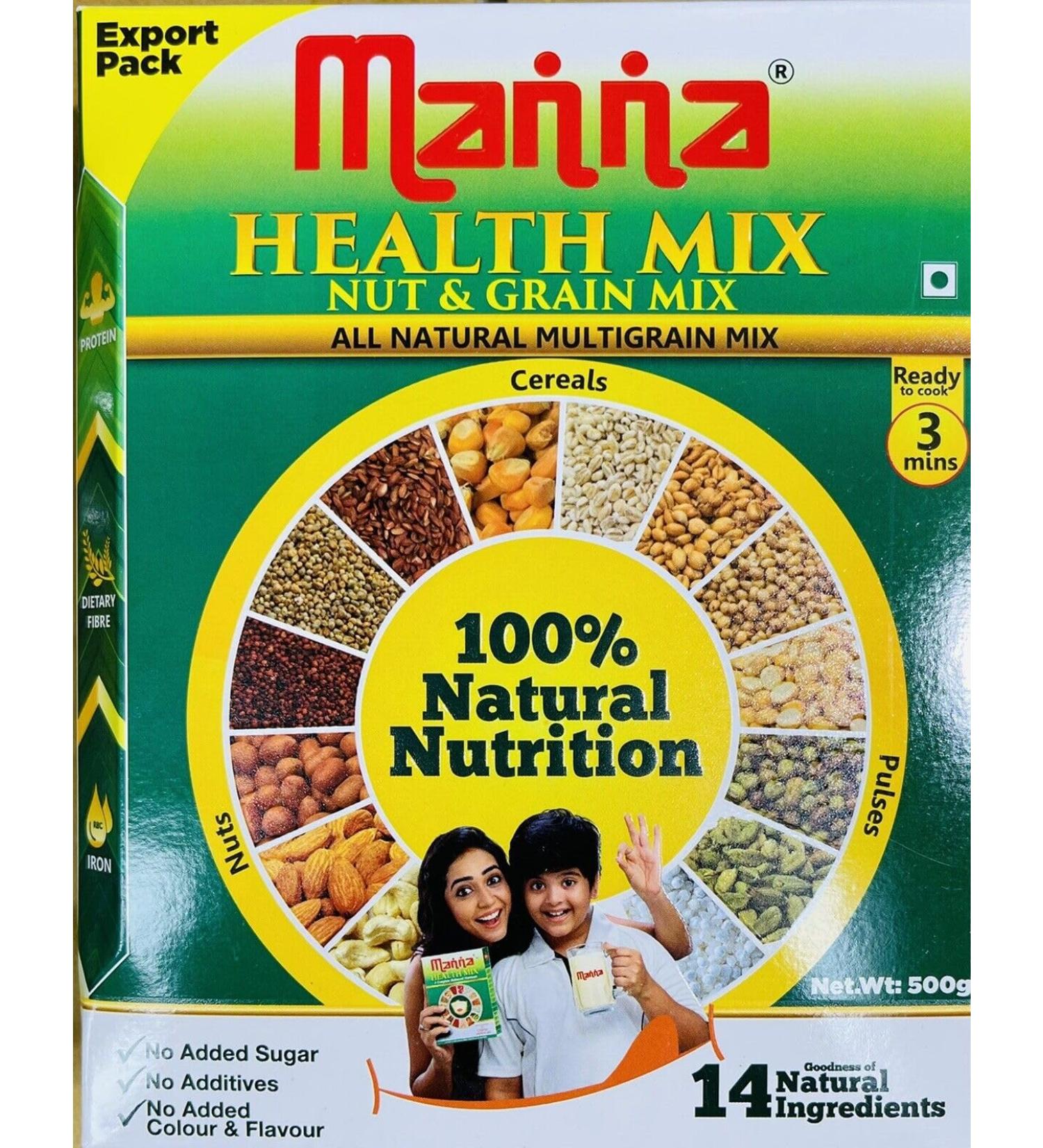 seelans Manna Health Mix 1kg(500g x 2 Packets)| All Natural mutigrain Mix|Goodness of 14 Natural Ingredients - Buy Online on GoSupps.com