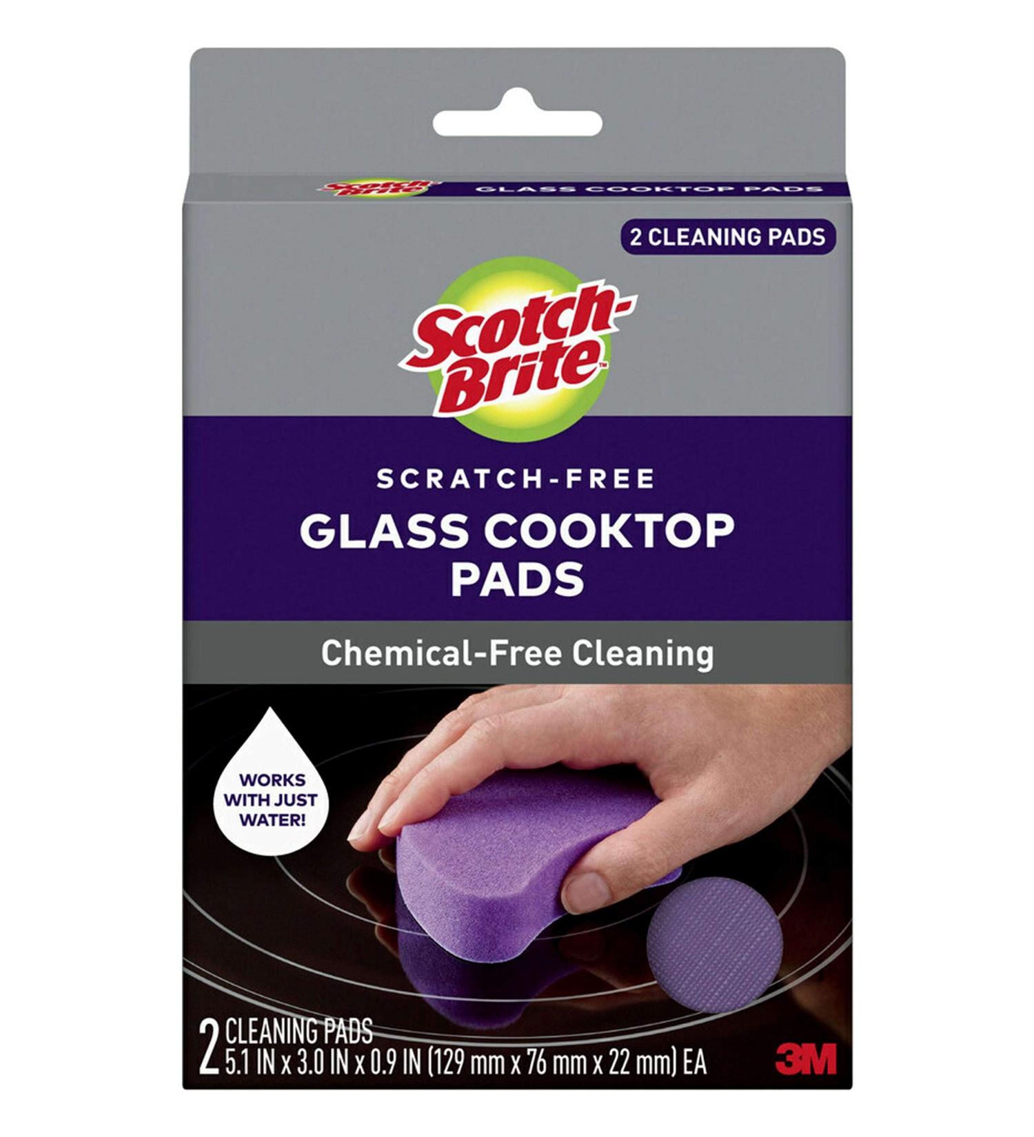 Scotch-Brite Cooktop Glass Stovetop Cleaning Pads - 4 Count, Multi-Color - Tackle Burnt-On Messes Efficiently - Buy Online on GoSupps.com