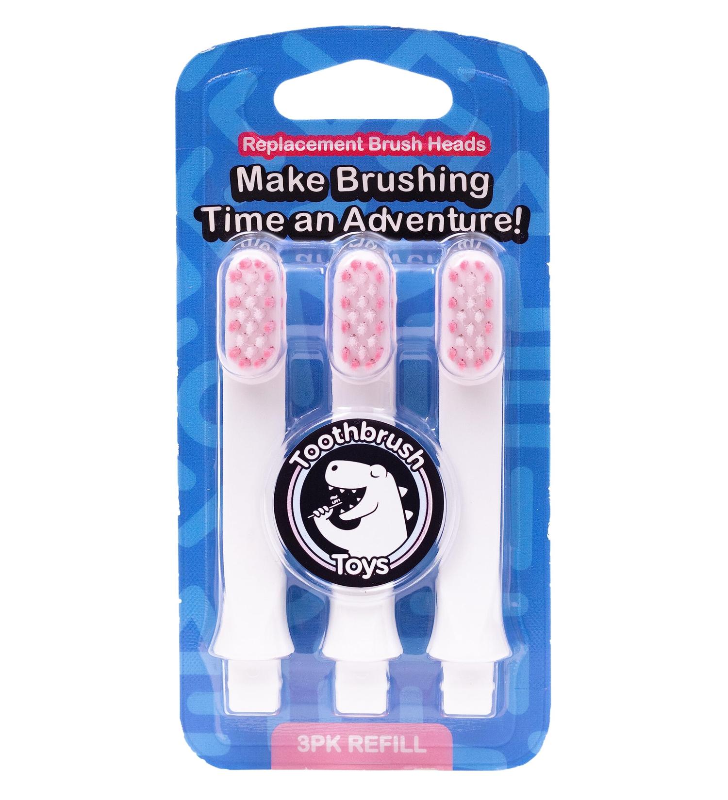 Toothbrush Toys Replacement Heads for Kids - Ultra Soft Bristles Pack of 3 Compatible with Pink Handles - Gentle Cleaning - Buy Online on GoSupps.com