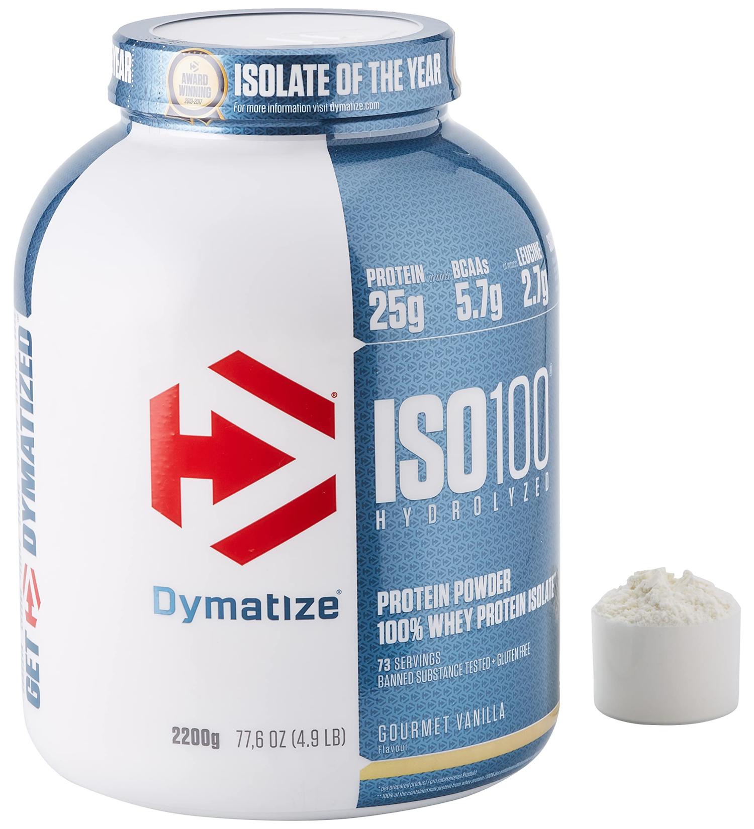 Dymatize ISO 100 Gourmet Vanilla 2.2kg - Premium Whey Protein Hydrolysate & Isolate Powder for International Shipping - Buy Online on GoSupps.com