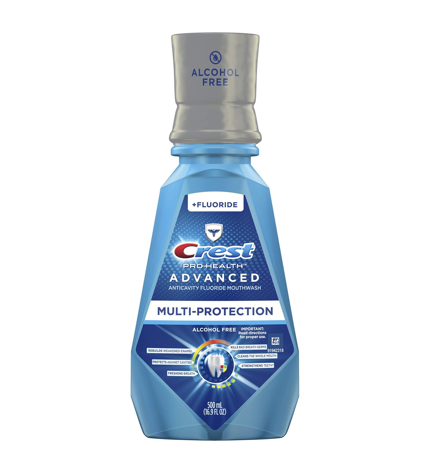 Crest Pro-Health Advanced Mouthwash - Alcohol Free Multi-Protection Fresh Mint 500 mL (16.9 fl oz) - Buy Internationally - Buy Online on GoSupps.com