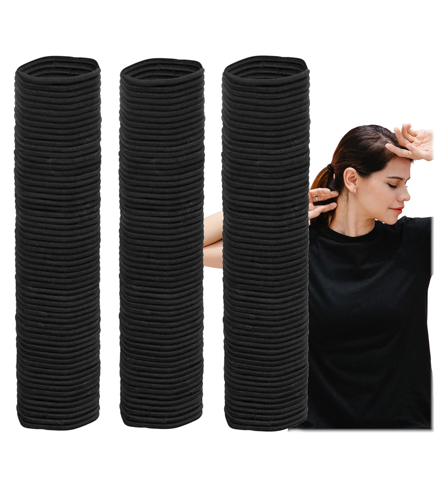 Iconikal Simple Pampering Non-Metal Elastic Hair Ties Bulk Pack - Black 180-Count | 4mm Thick - Buy Online on GoSupps.com
