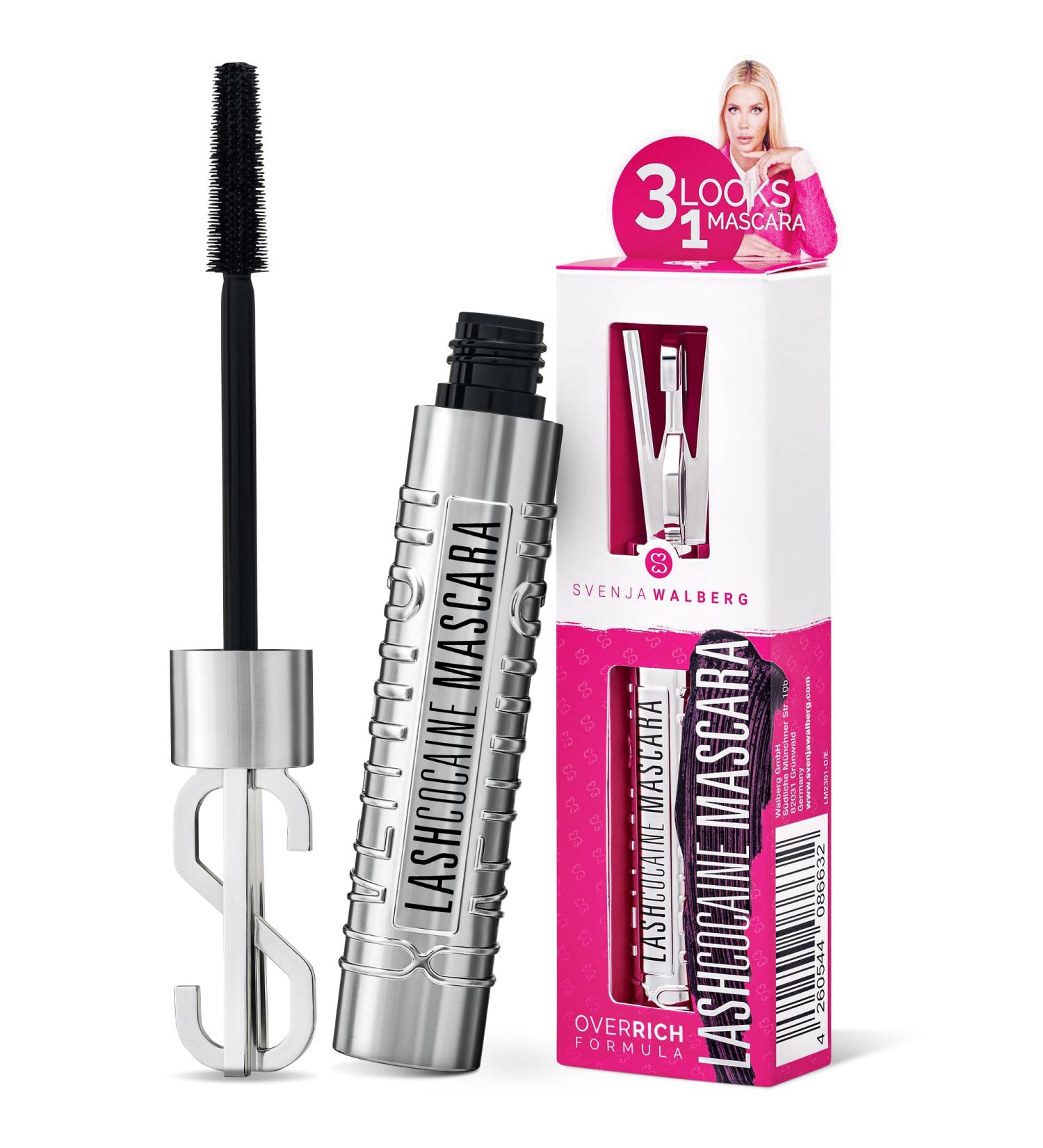 Lashcocaine Overrich Mascara | 3look Technology | Vegan Black Mascara by Svenja Walberg | Supports Natural Lashes | Made in Germany - Shop Internationally - Buy Online on GoSupps.com