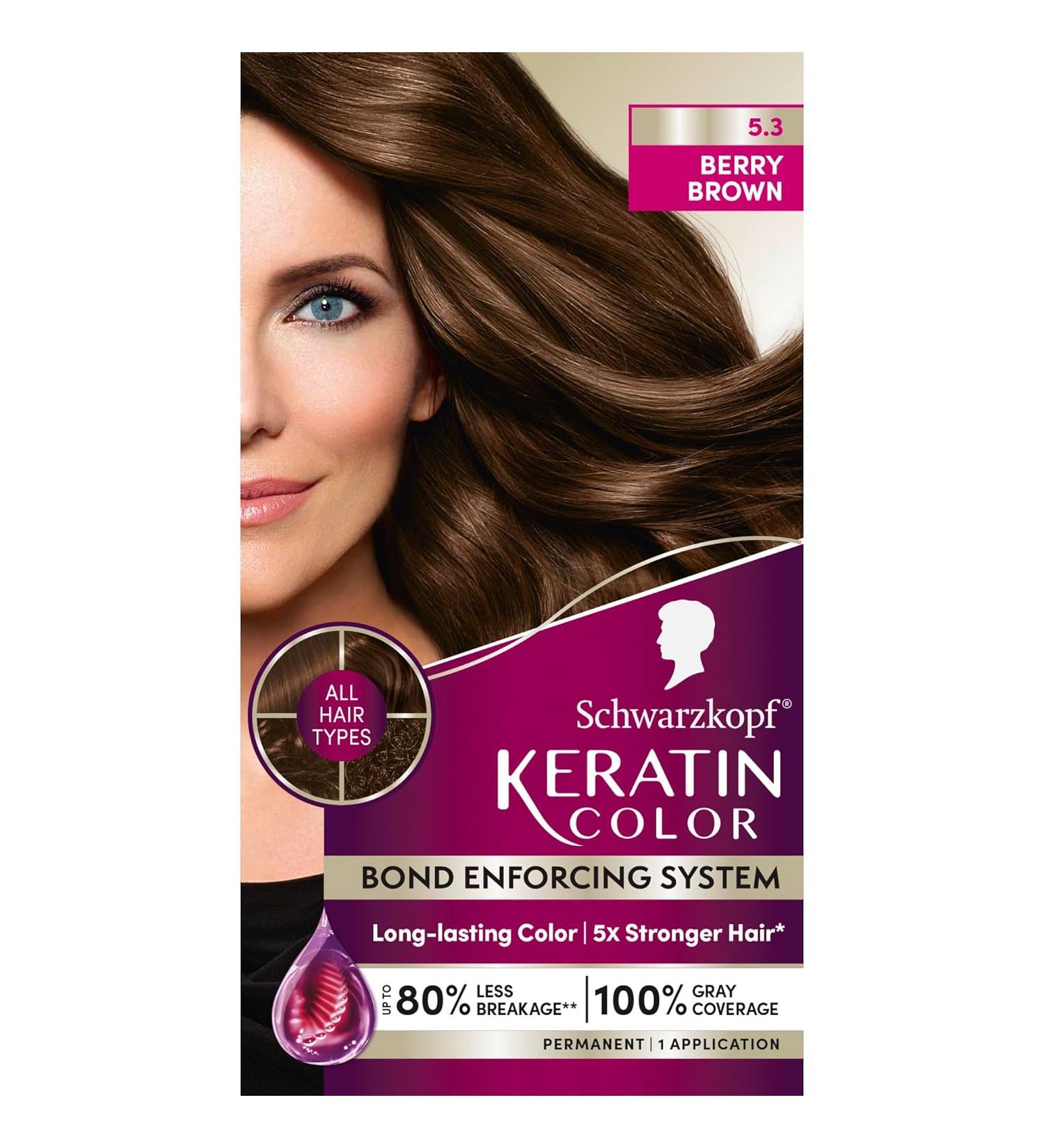 Schwarzkopf Keratin Color 5.3 Berry Brown Hair Color Cream - Permanent and Vibrant - Buy Online on GoSupps.com