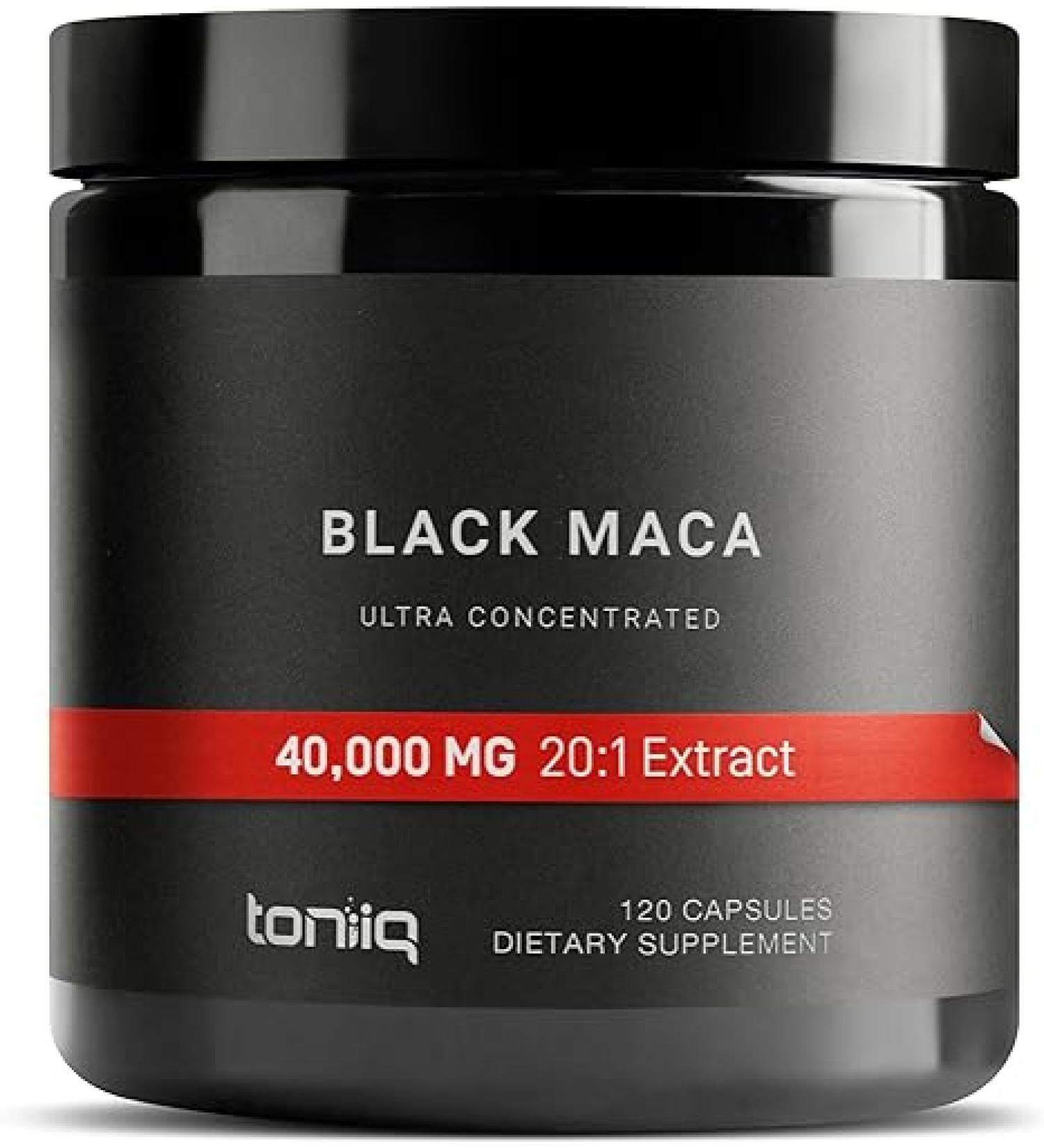40 000mg Pure Black Maca Root Extract - Ultra Concentrated 20:1 Single Origin Wildcrafted Third-Party Tested Black Maca Powder Capsules for Men & Women - Peruvian Black Macca Root Powder -120 Veg Caps - Buy Online on GoSupps.com