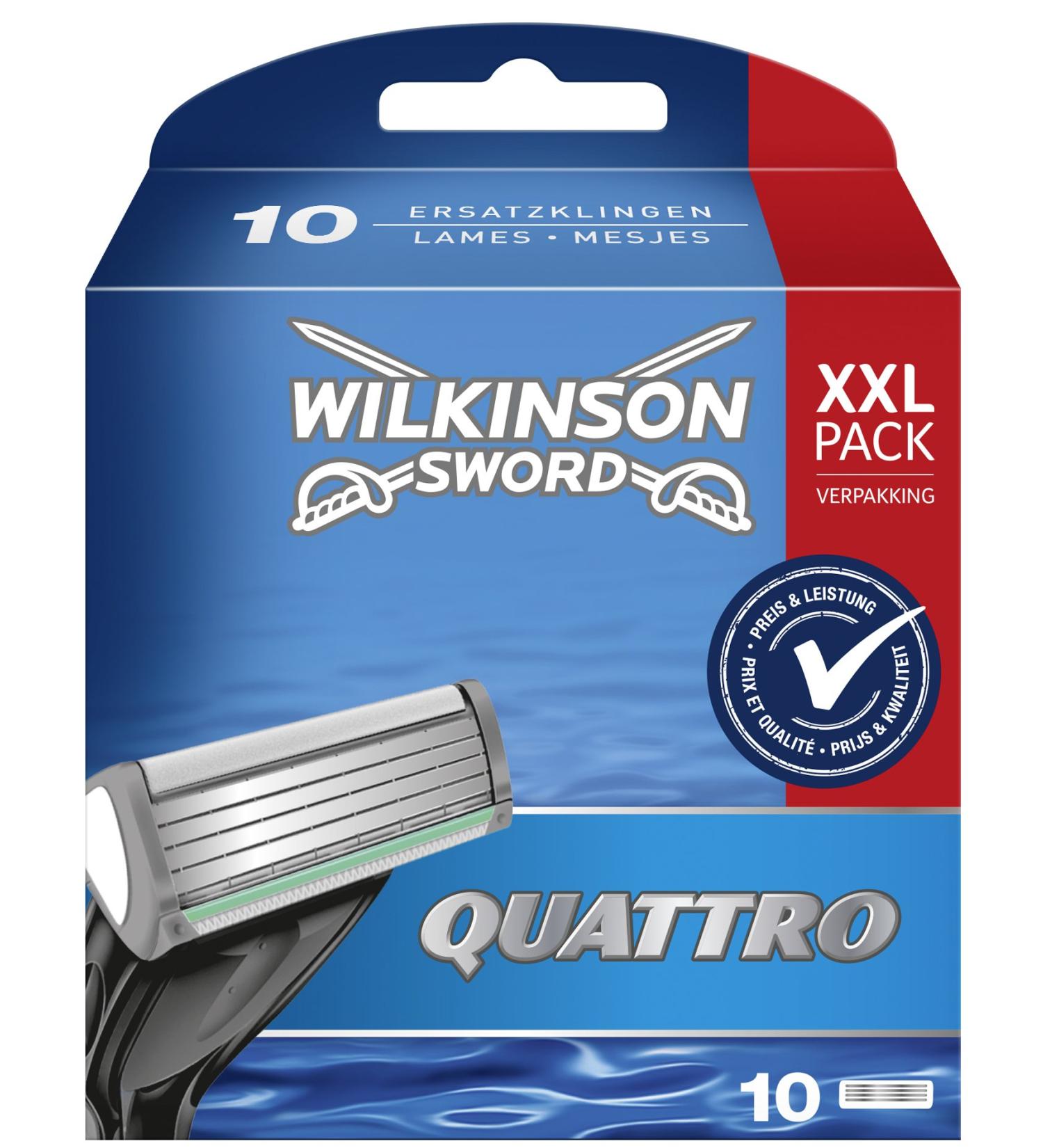 Buy Wilkinson Sword Quattro Razor Blades for Men - 10 Pack | International Shipping Available - Buy Online on GoSupps.com