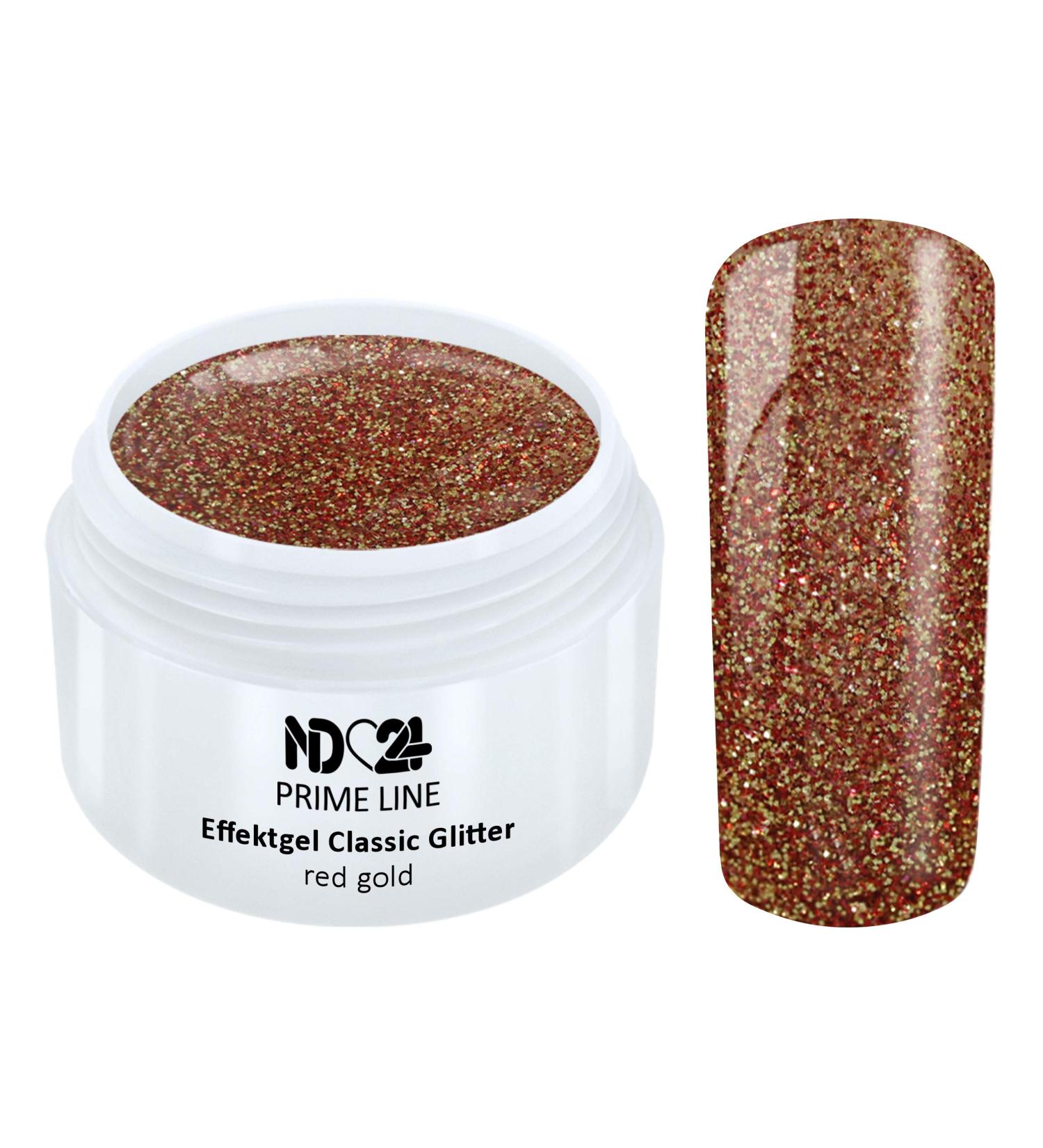 Prime Line - Uv Led Gel Glitter Red Gold Red - Made in Germany - 5ml