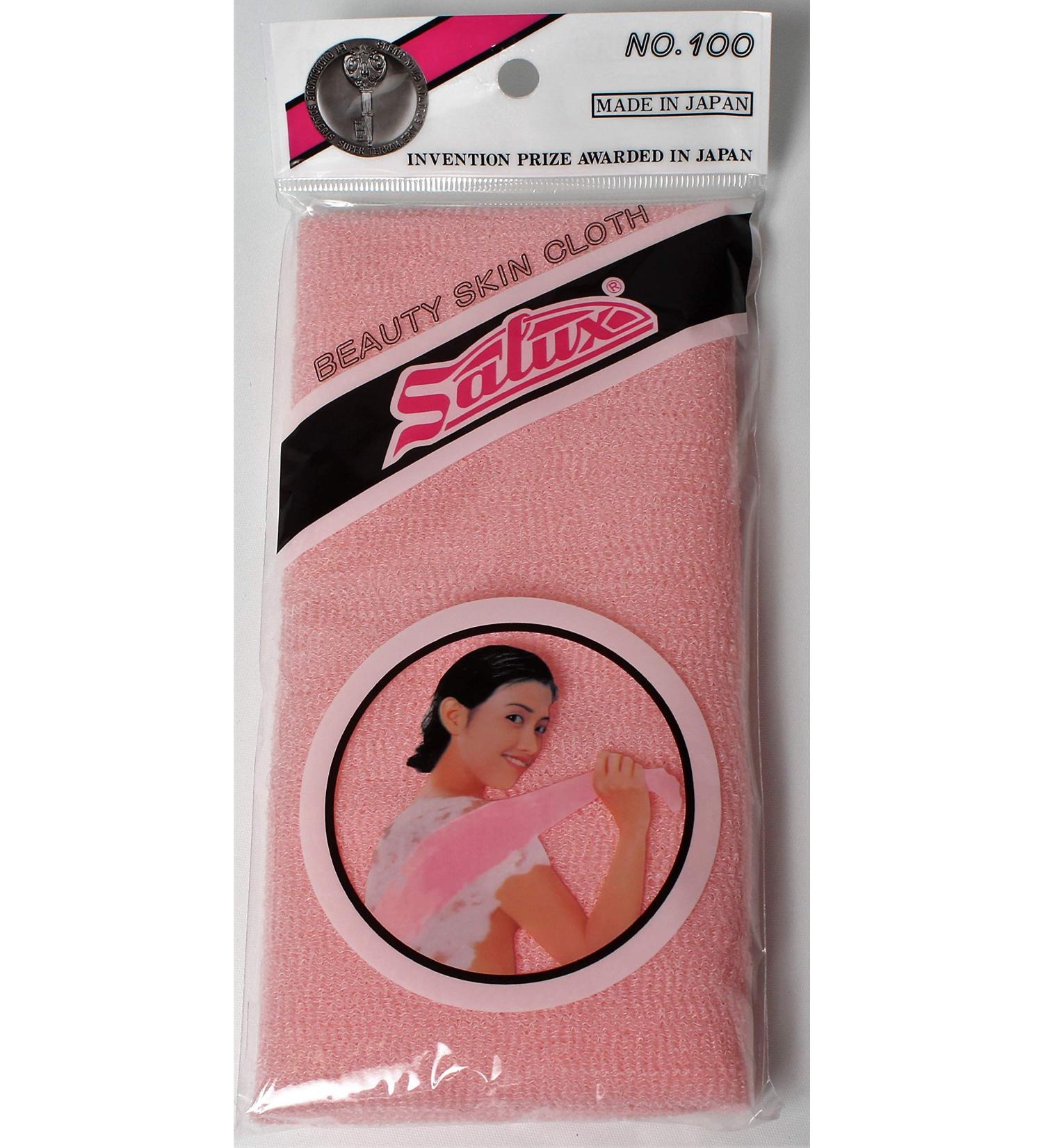 SALUX Nylon Japanese Beauty Skin Bath Wash Cloth/Towel Peach 1 Count