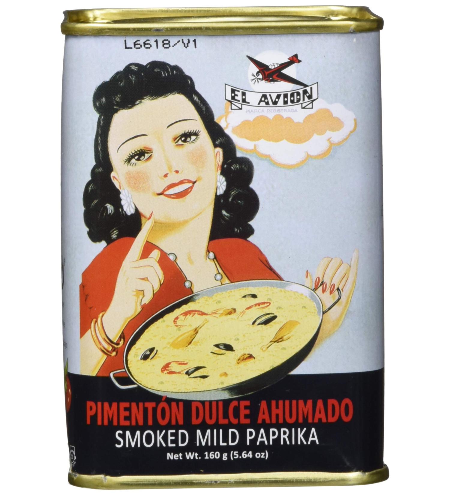 El Avion Smoked Sweet Paprika - Authentic Spanish Paprika Powder (160g) in Decorative Tin - Perfect for Gourmet Cooking - Buy Online on GoSupps.com