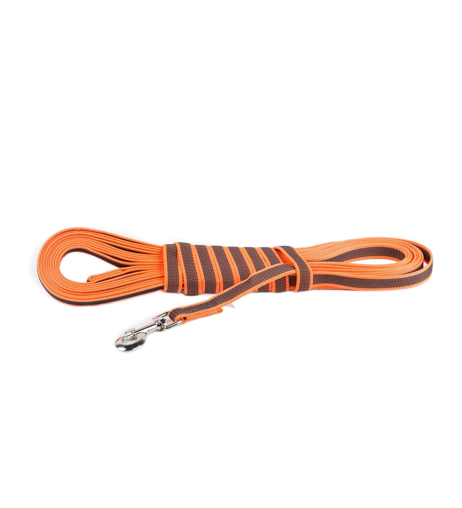 IDC Color & Gray Rubberized Dog Leash - 20mm x 10m with Loop | Durable Orange-Gray Design for Worldwide Shipping - Buy Online on GoSupps.com