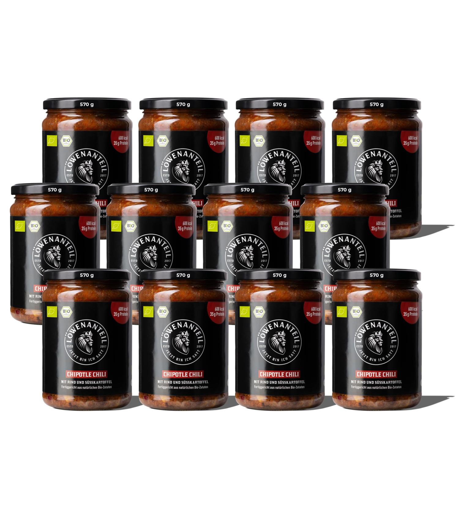 Shop Lion Content Chipotle Chili Stew - Gluten-Free Sugar-Free High Protein Beef & Sweet Potato - 570g Glass Jar - Healthy Ready-Made Meal - Buy Online on GoSupps.com