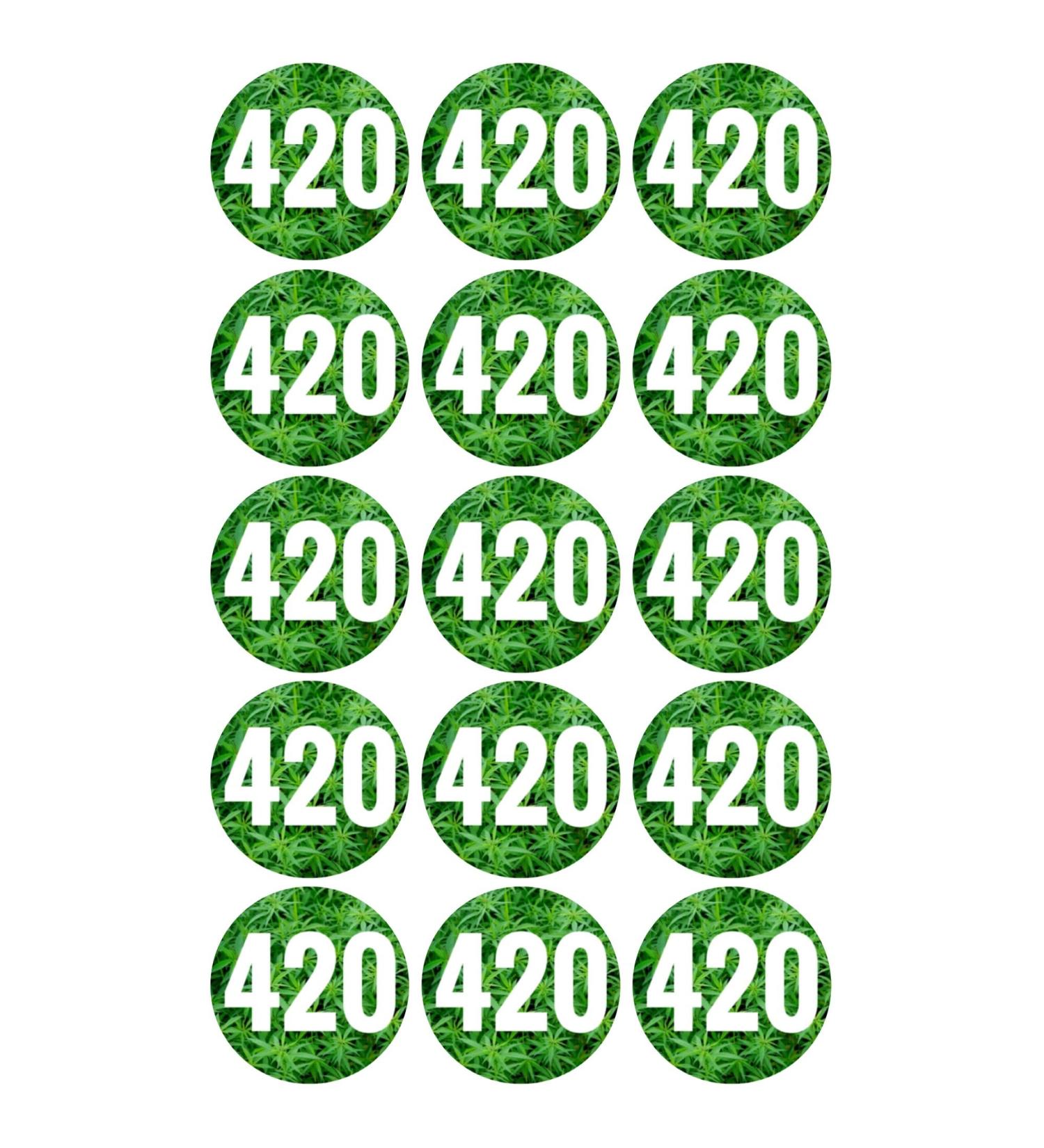 15 x 420 Weed Leaves Edible Wafer or Icing Cupcake Topper Fun Stoner Party Cake Decorations Perfect For Brownies Cookies Muffins & More! (Premium Icing Sheet)
