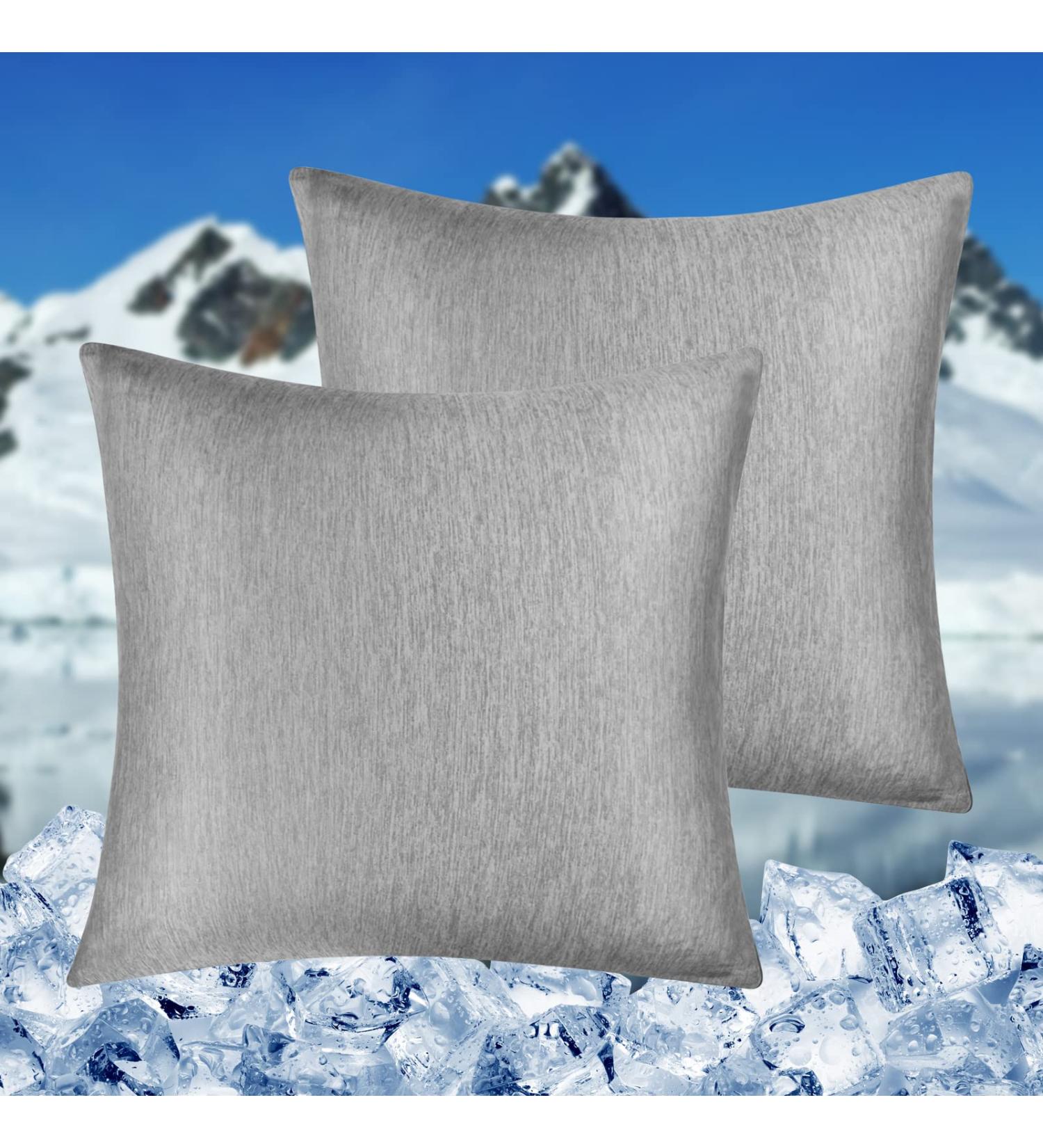 Homfine 2er Set Cooling Pillow Cover 80x80 cm - Soft Double-Sided ARC Chill Fiber for Night Sweats & Side Sleepers - Gray Cow Mat Design - Buy Online on GoSupps.com