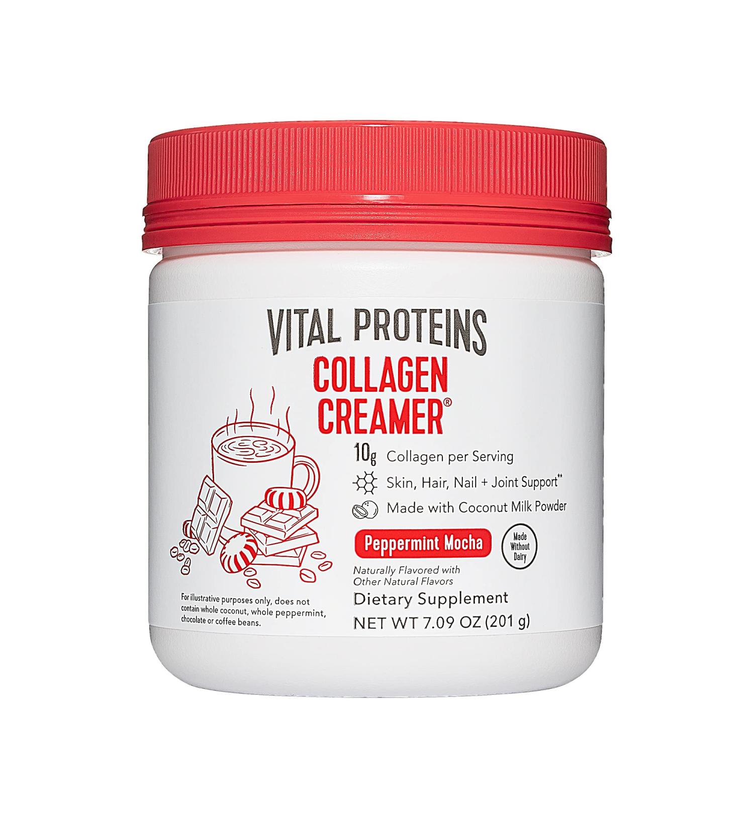 Vital Proteins Collagen Creamer Peppermint Mocha - 7.09 oz (201 g) | Keto & Dairy-Free Coffee Creamer - Buy Online on GoSupps.com